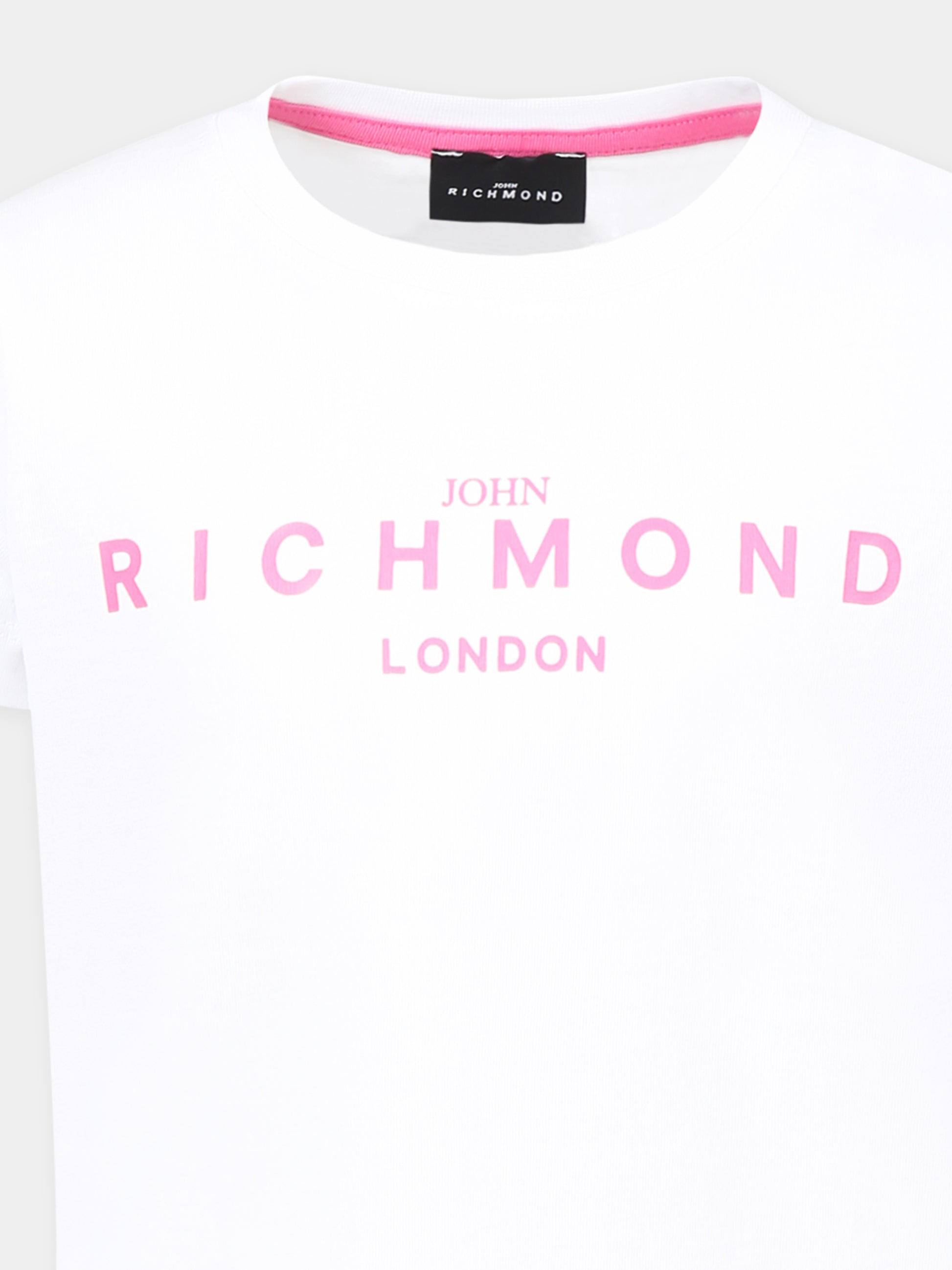 T-shirt bianca per bambina con logo,Richmond Jr,RGP25002TS WHITE