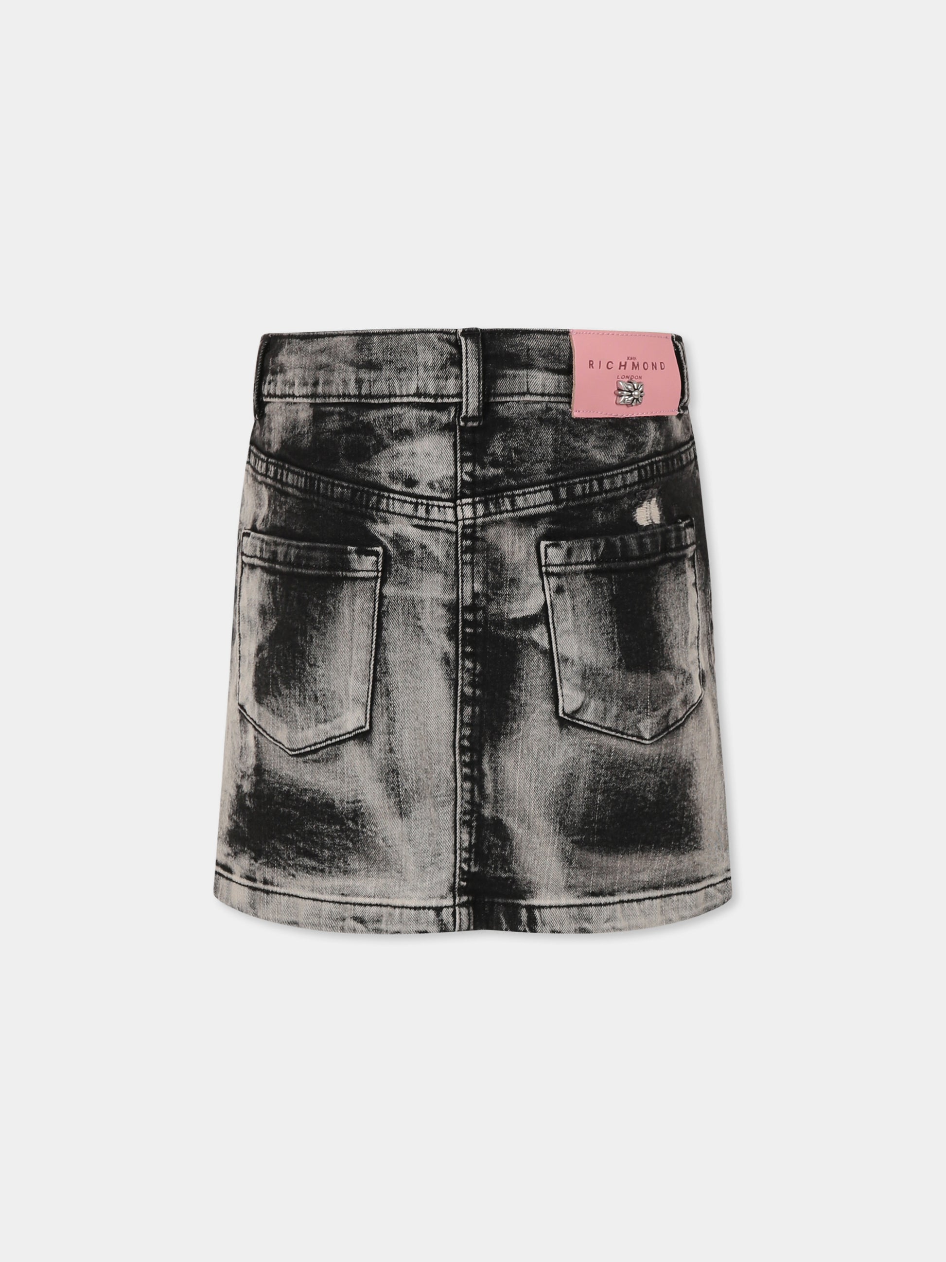 Gonna nera per bambina,Richmond,RGP25016GO DENIM BLACK