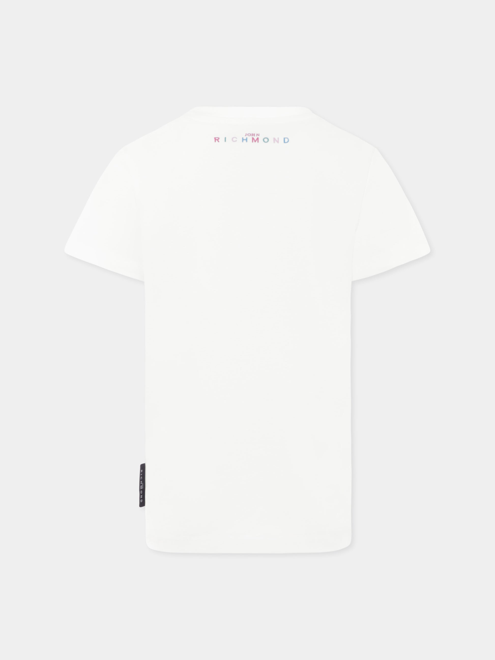 T-shirt bianca per bambina con logo,Richmond,RGP25205TS WHITE