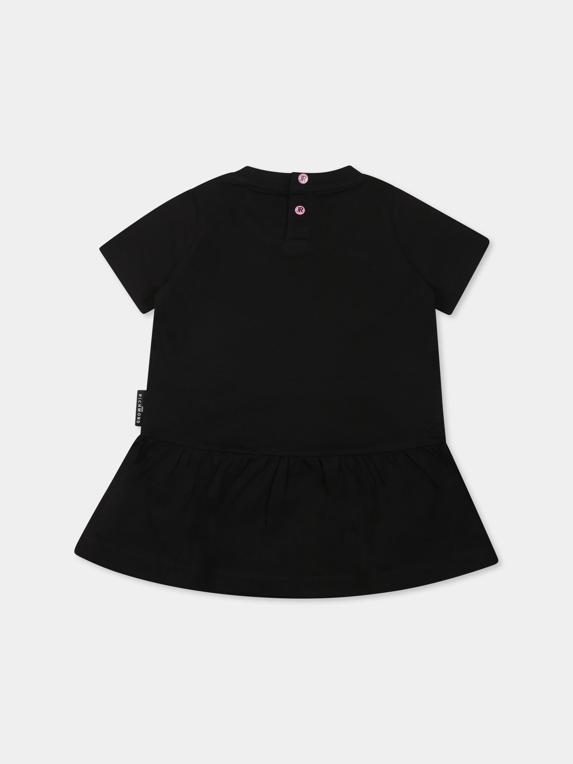 Vestito nero per neonata con logo,Richmond,RIP25005VE BLACK