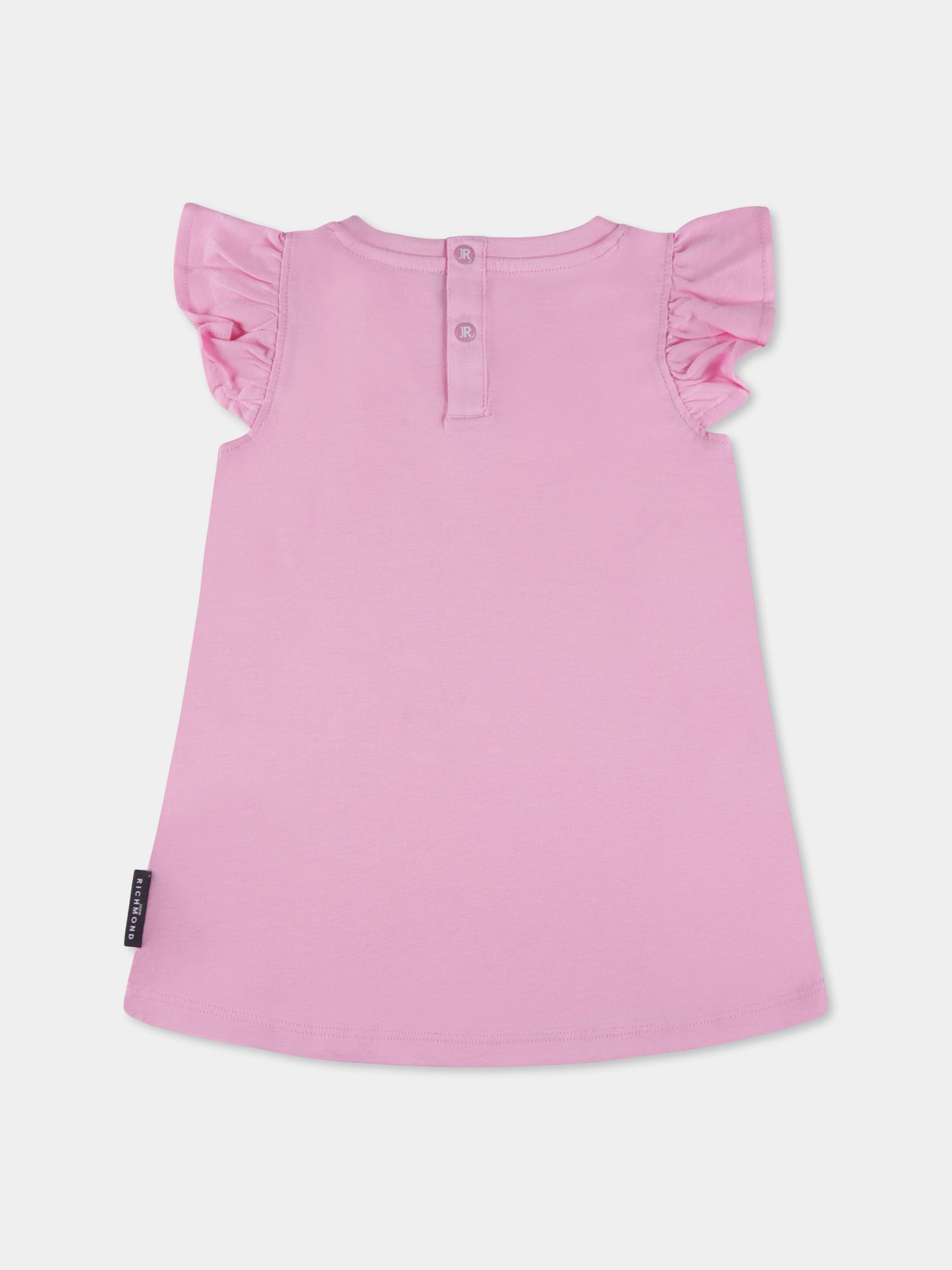Vestito rosa per neonata con logo,Richmond,RIP25006VE PINK