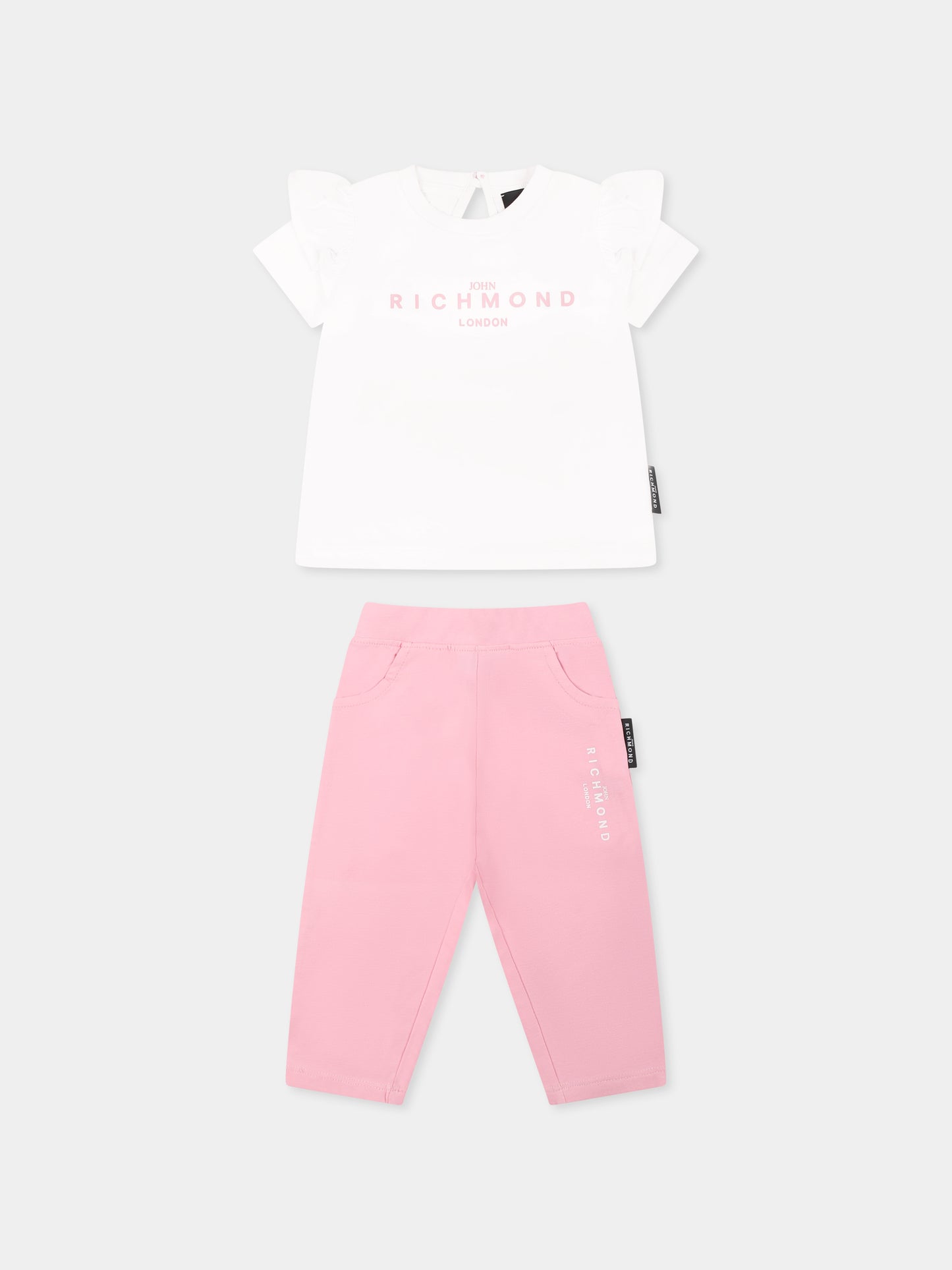 Completo bianco per neonata con logo,Richmond,RIP25008CJ WHITE