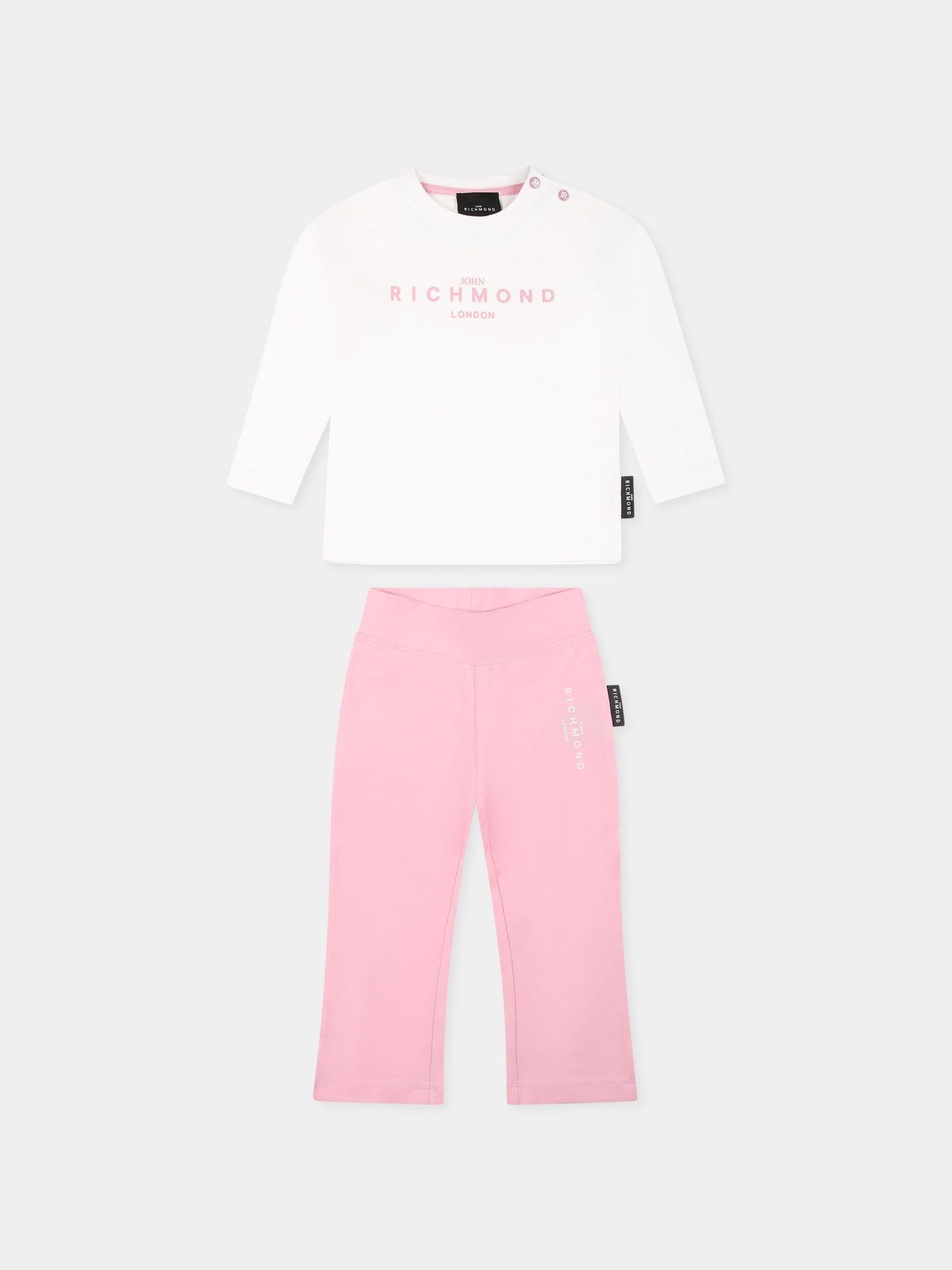 Completo bianco per neonata con logo