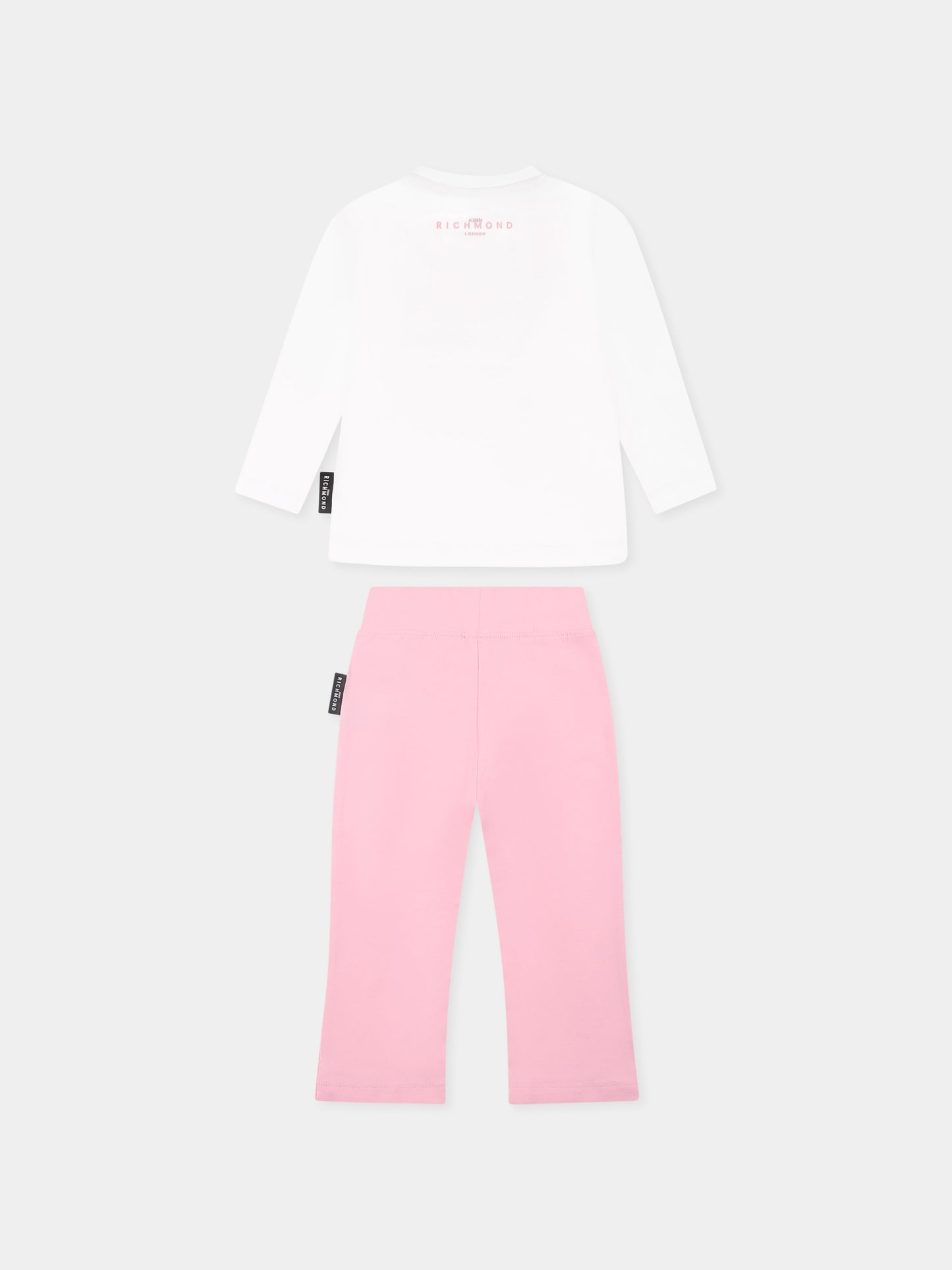 Completo bianco per neonata con logo