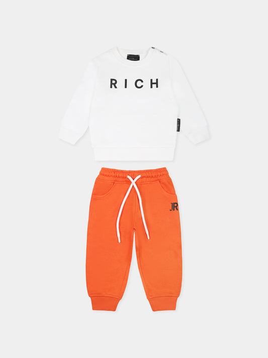 Completo bianco per neonato con logo,Richmond,RIP25013CF WHITE