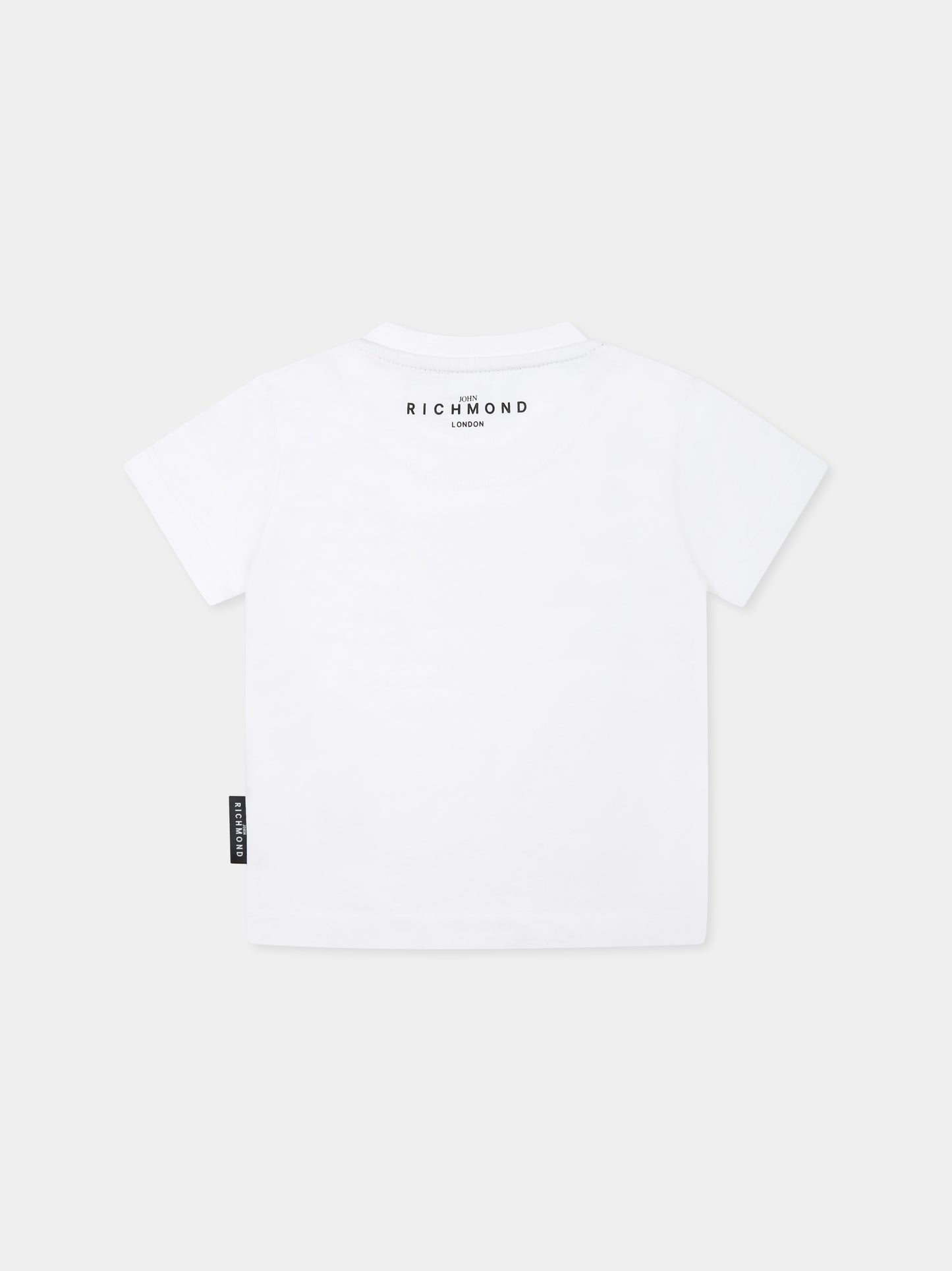 T-shirt bianca per neonati con logo,Richmond,RIP25014TS WHITE