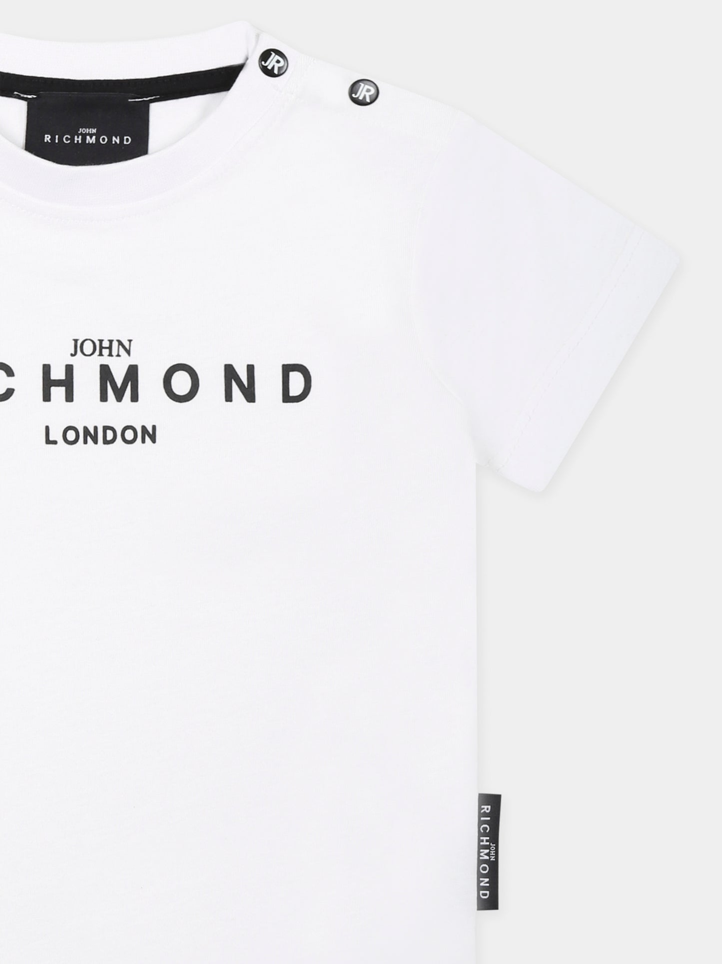 T-shirt bianca per neonati con logo,Richmond,RIP25014TS WHITE