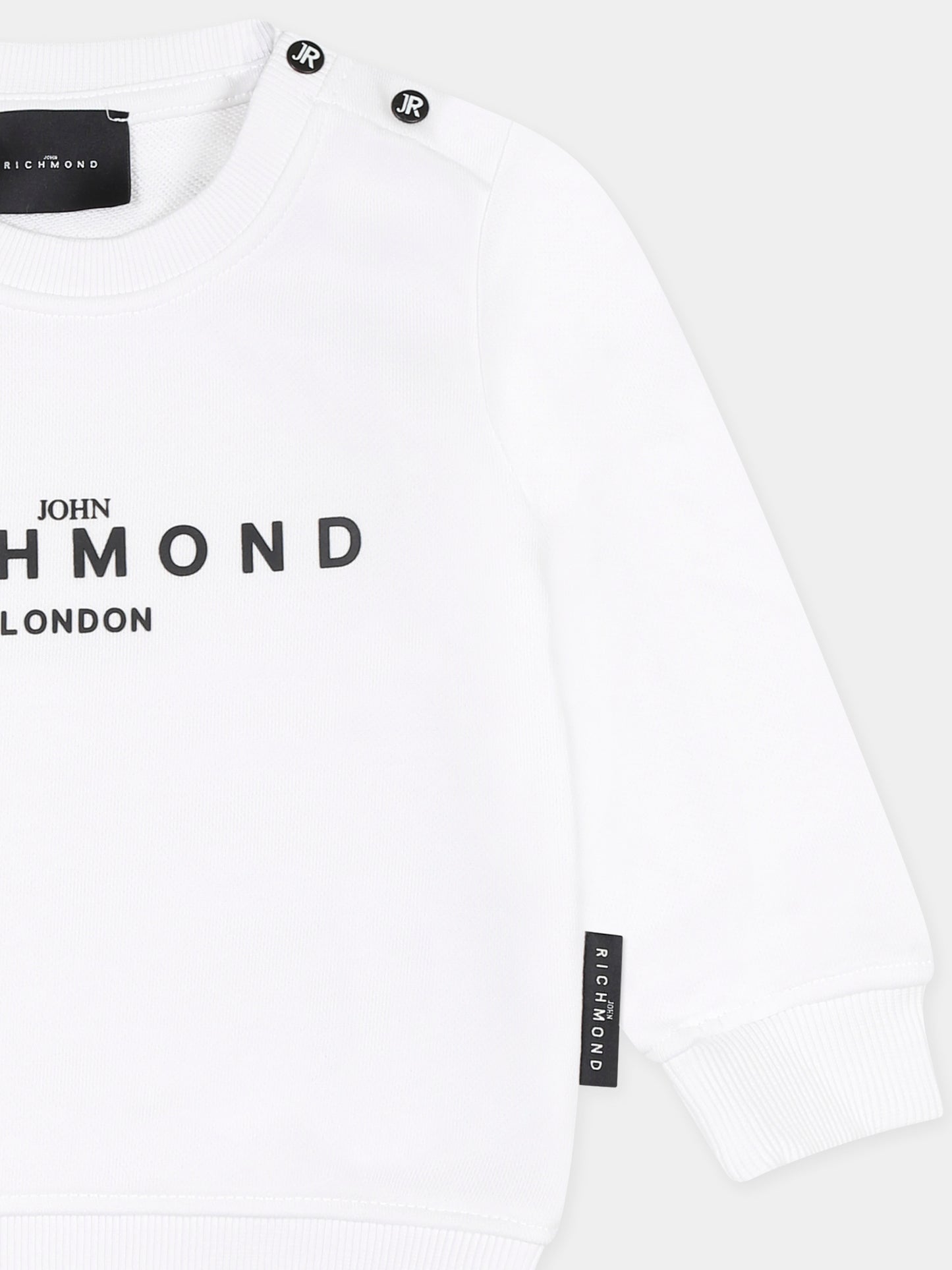 Felpa bianca per neonato con logo,Richmond,RIP25016FE WHITE