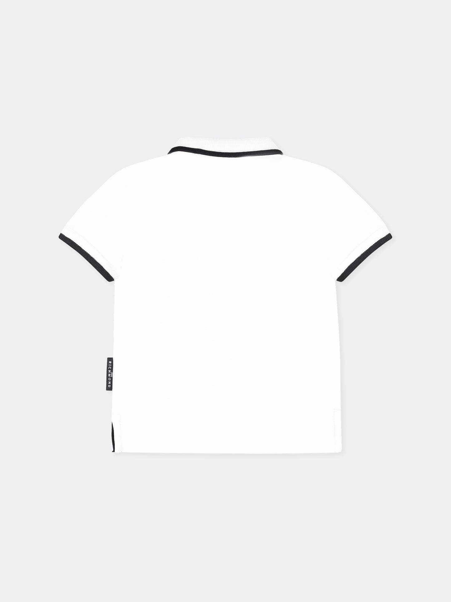 Polo bianca per neonato con logo,Richmond,RIP25017PO WHITE