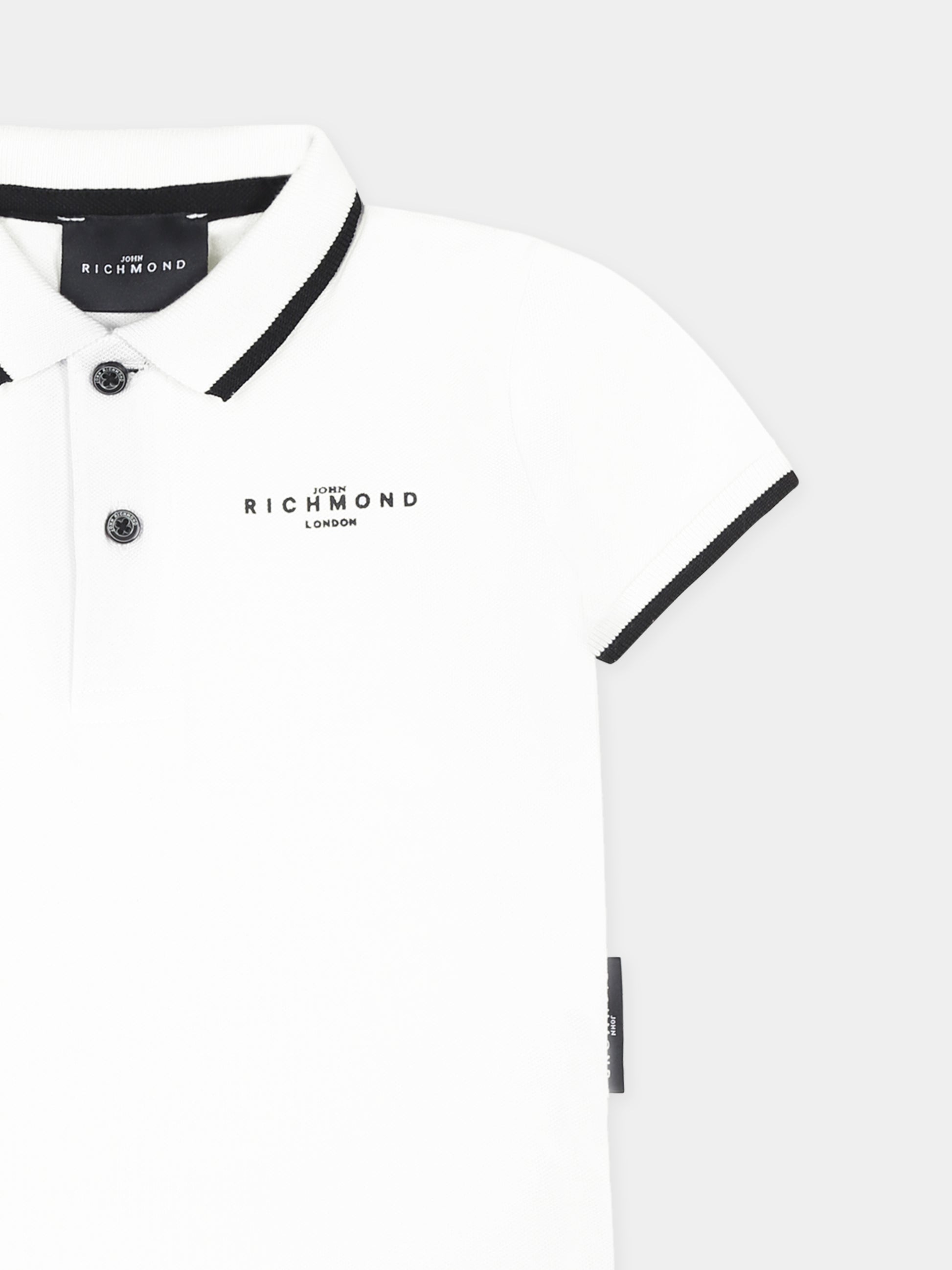 Polo bianca per neonato con logo,Richmond,RIP25017PO WHITE