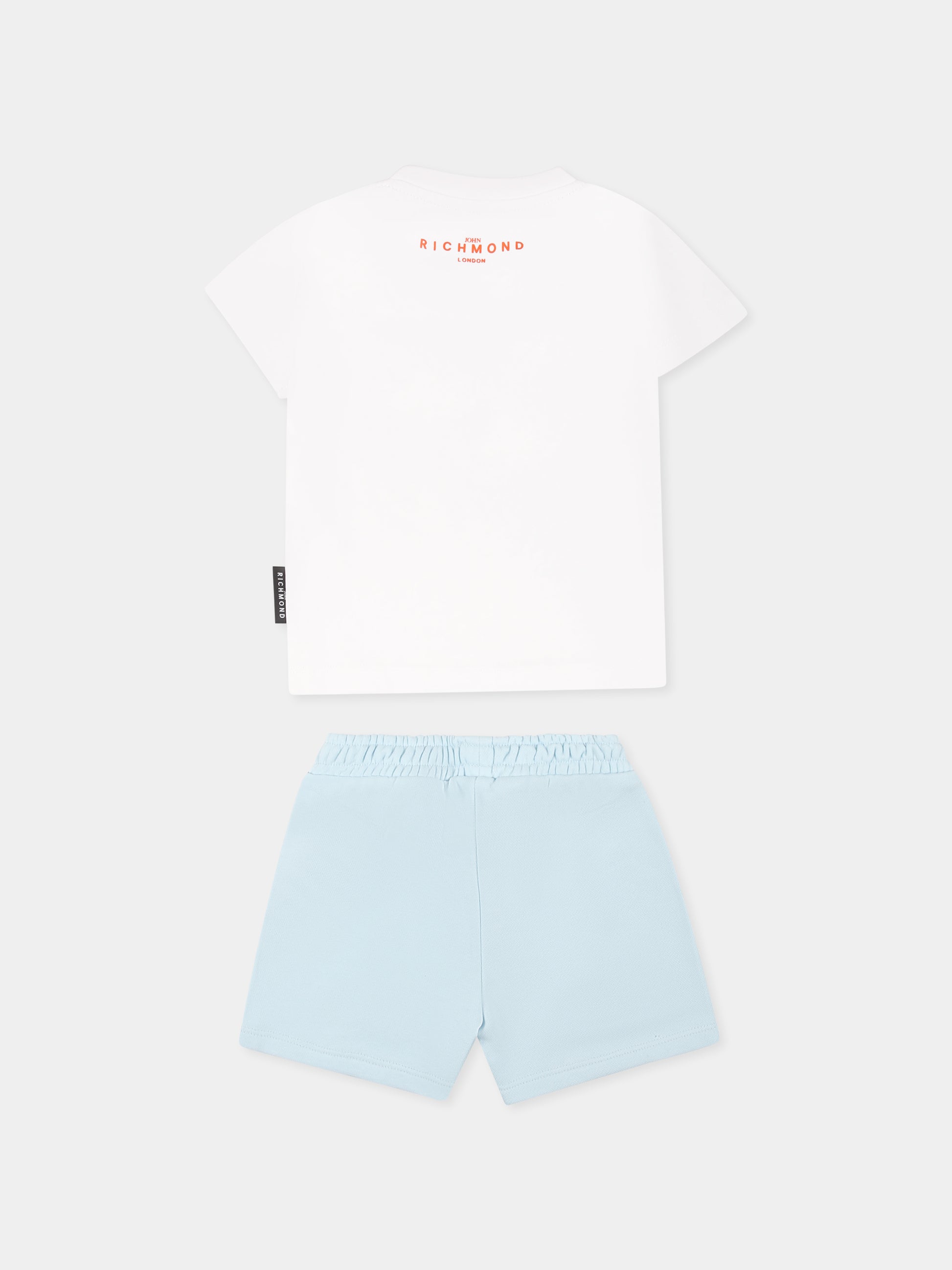 Completo celeste per neonato con logo,Richmond,RIP25018CF WHITE