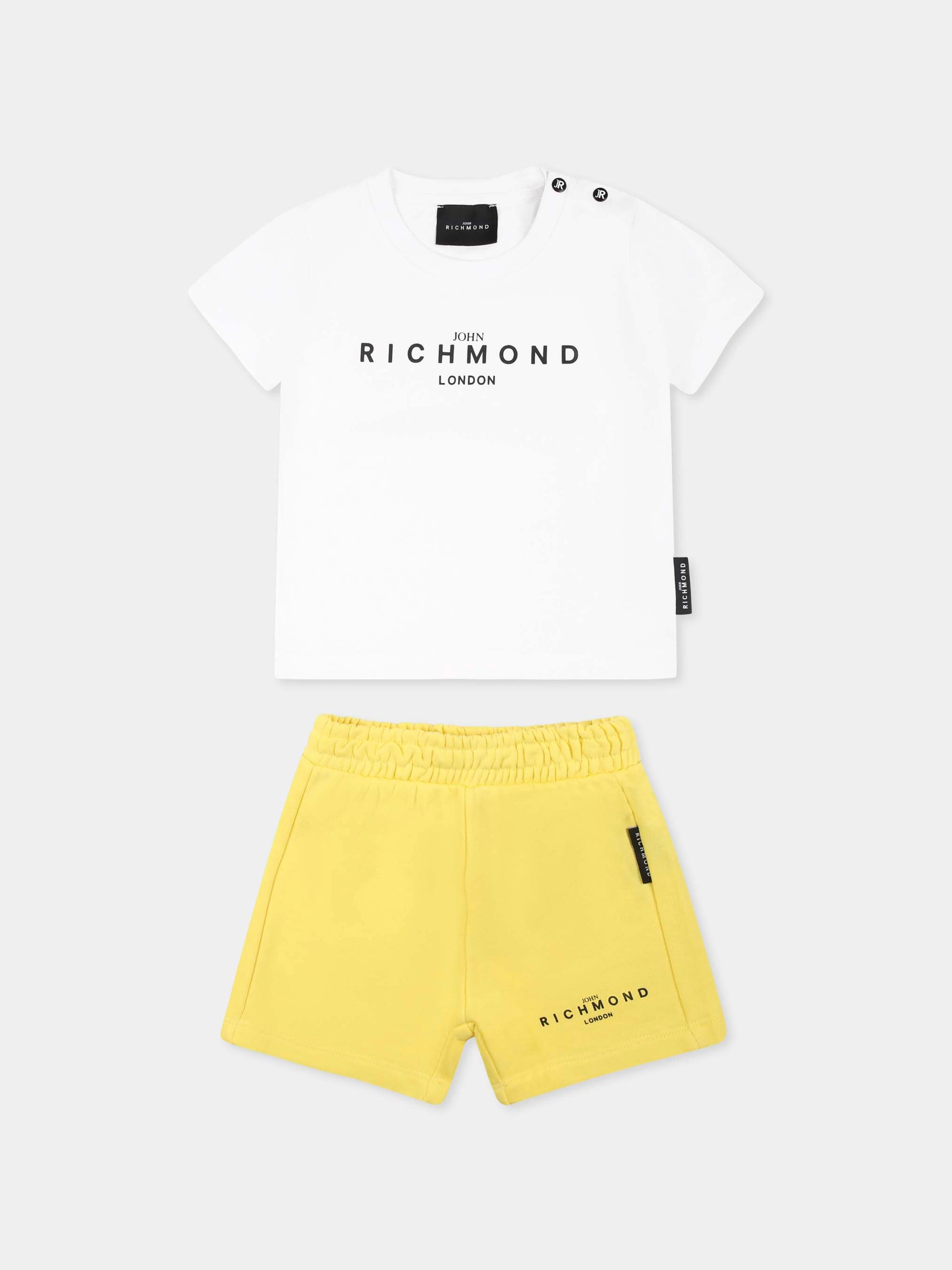Completo giallo per neonato con logo,Richmond,RIP25018CF YELLOW