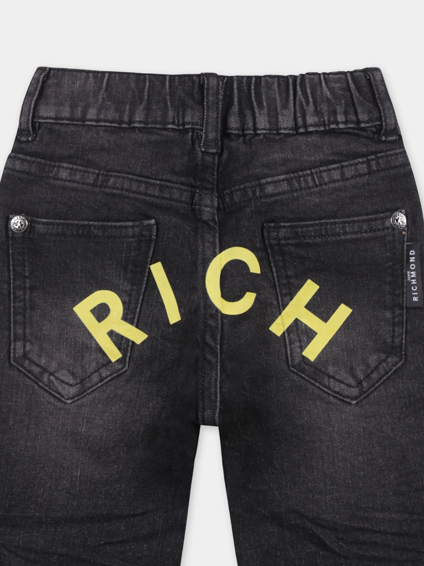 Jeans neri per neonato con logo,Richmond,RIP25065JE DENIM BLACK