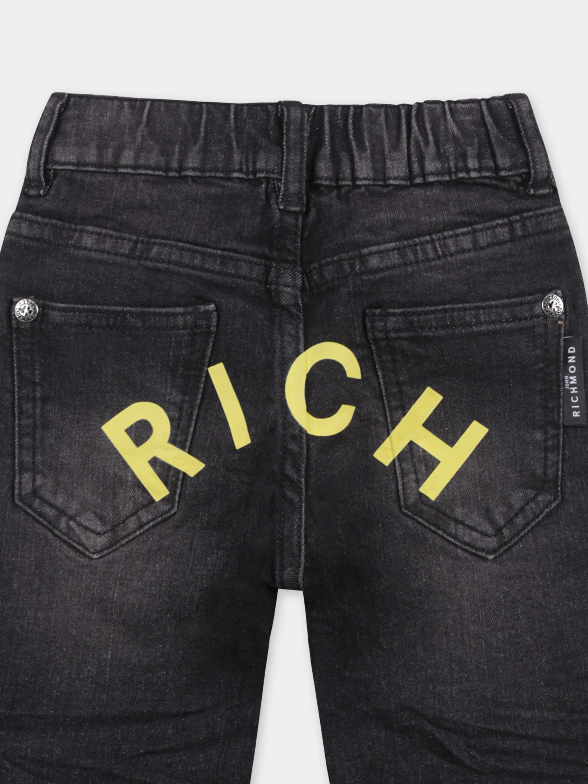 Jeans neri per neonato con logo,Richmond,RIP25065JE DENIM BLACK