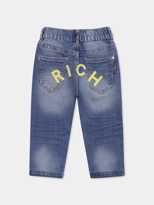 Jeans denim per neonato con logo,Richmond,RIP25065JE DENIM BLUE MEDIUM