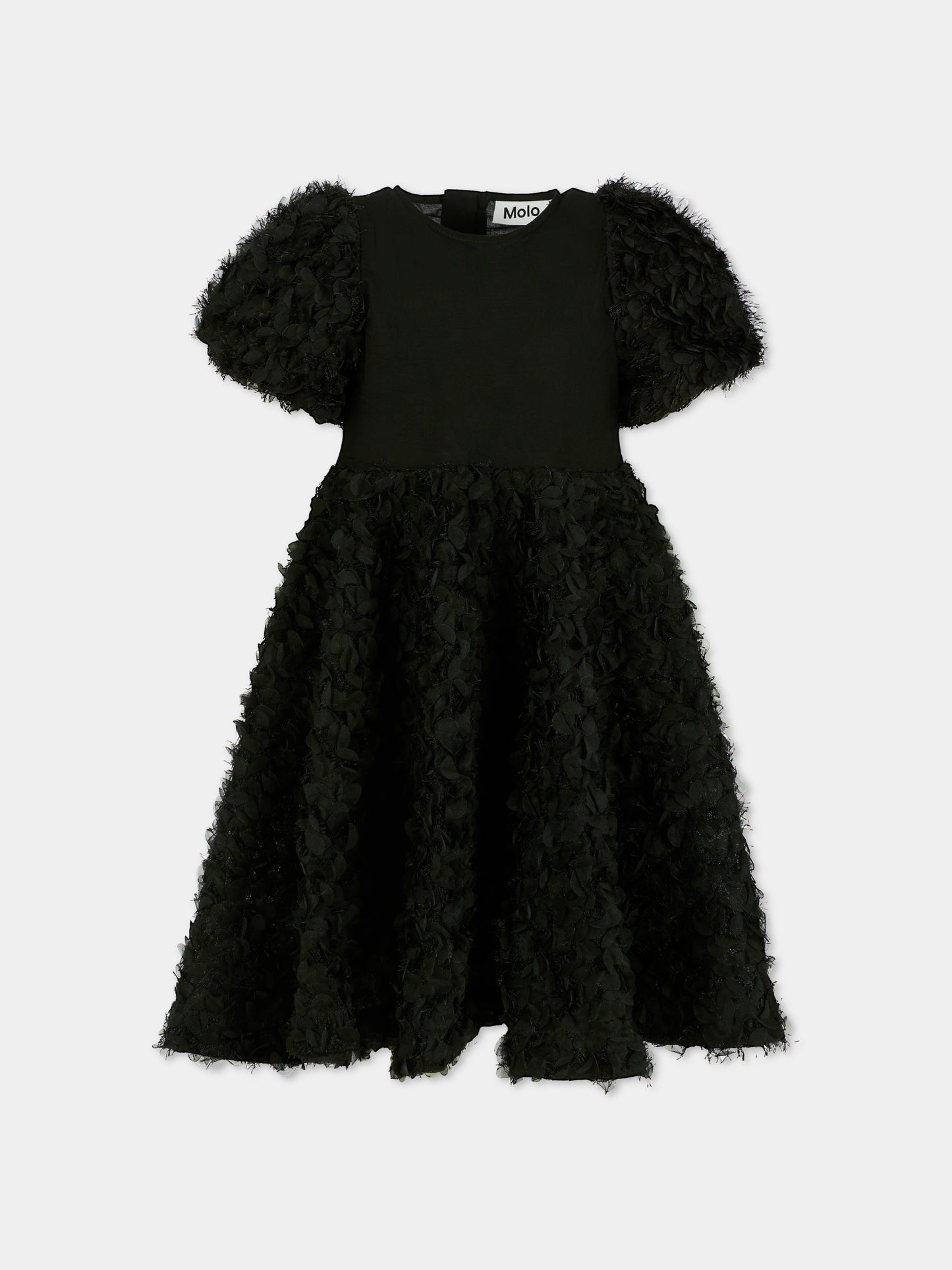 Vestito Cadrianna nero per bambina con petali,Molo,2W25E106 0099