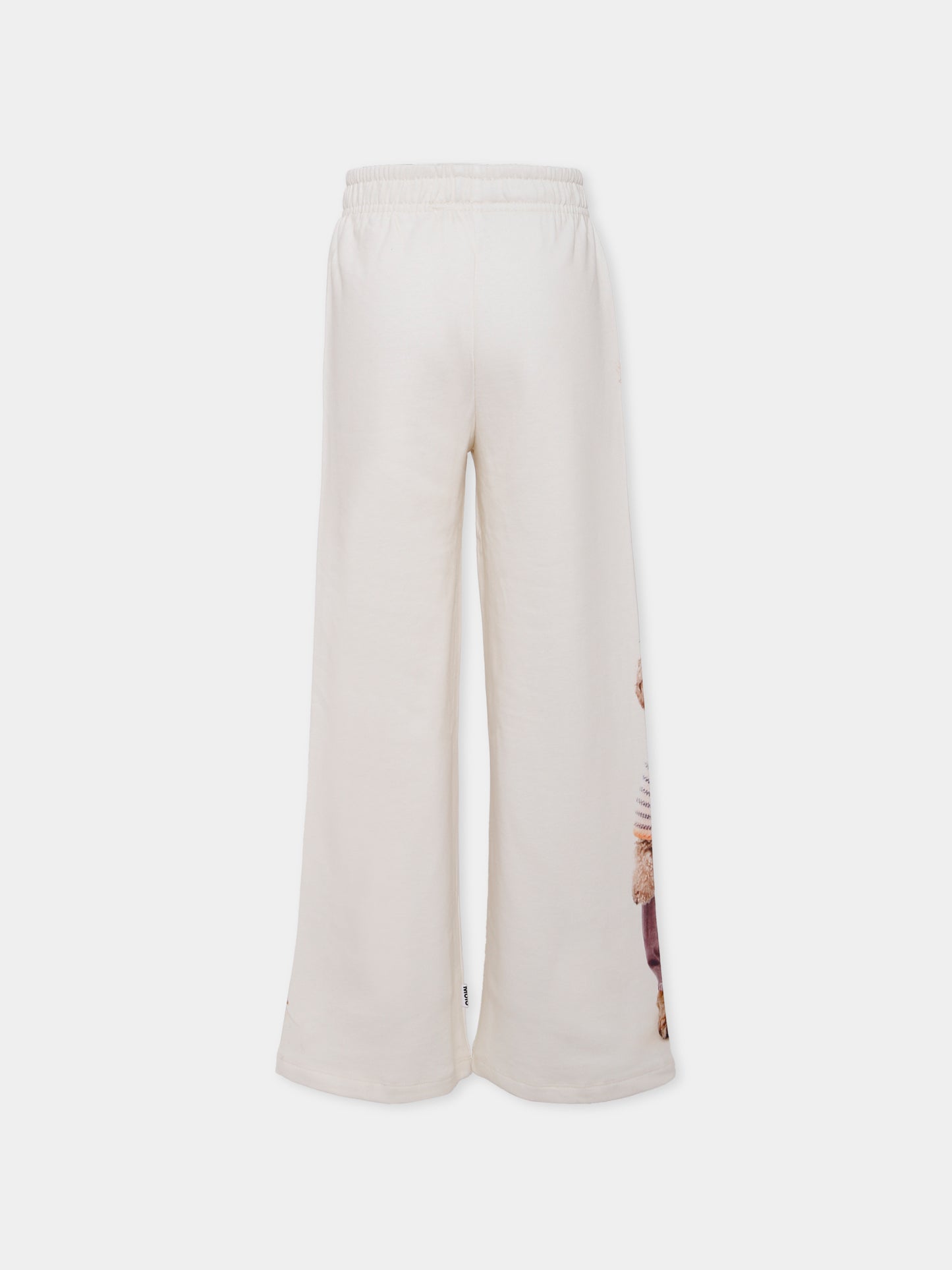 Pantaloni Aurita avorio per bambina con gatto e cane,Molo,2W25I205 9733