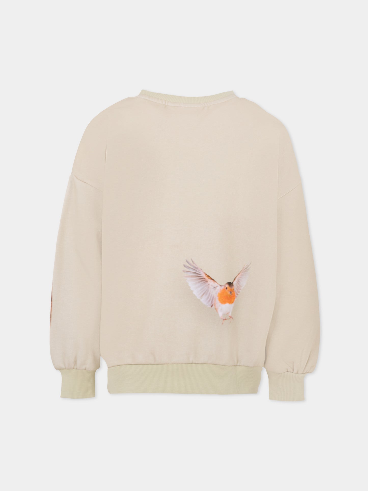 Felpa Maxi beige per bambina con animali della foresta,Molo,2W25J210 9626