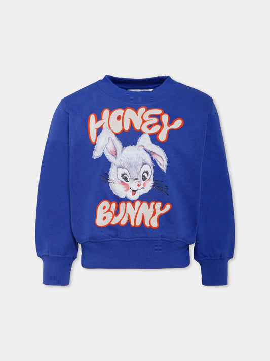 Felpa Marge blu per bambina con coniglio,Molo,2W25J215 5508