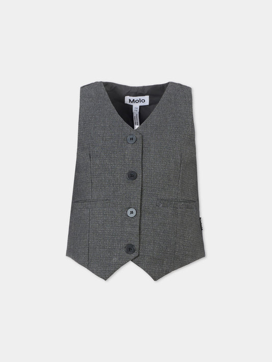 Panciotto Hollie grigio per bambina con lurex,Molo,2W25M202 9436