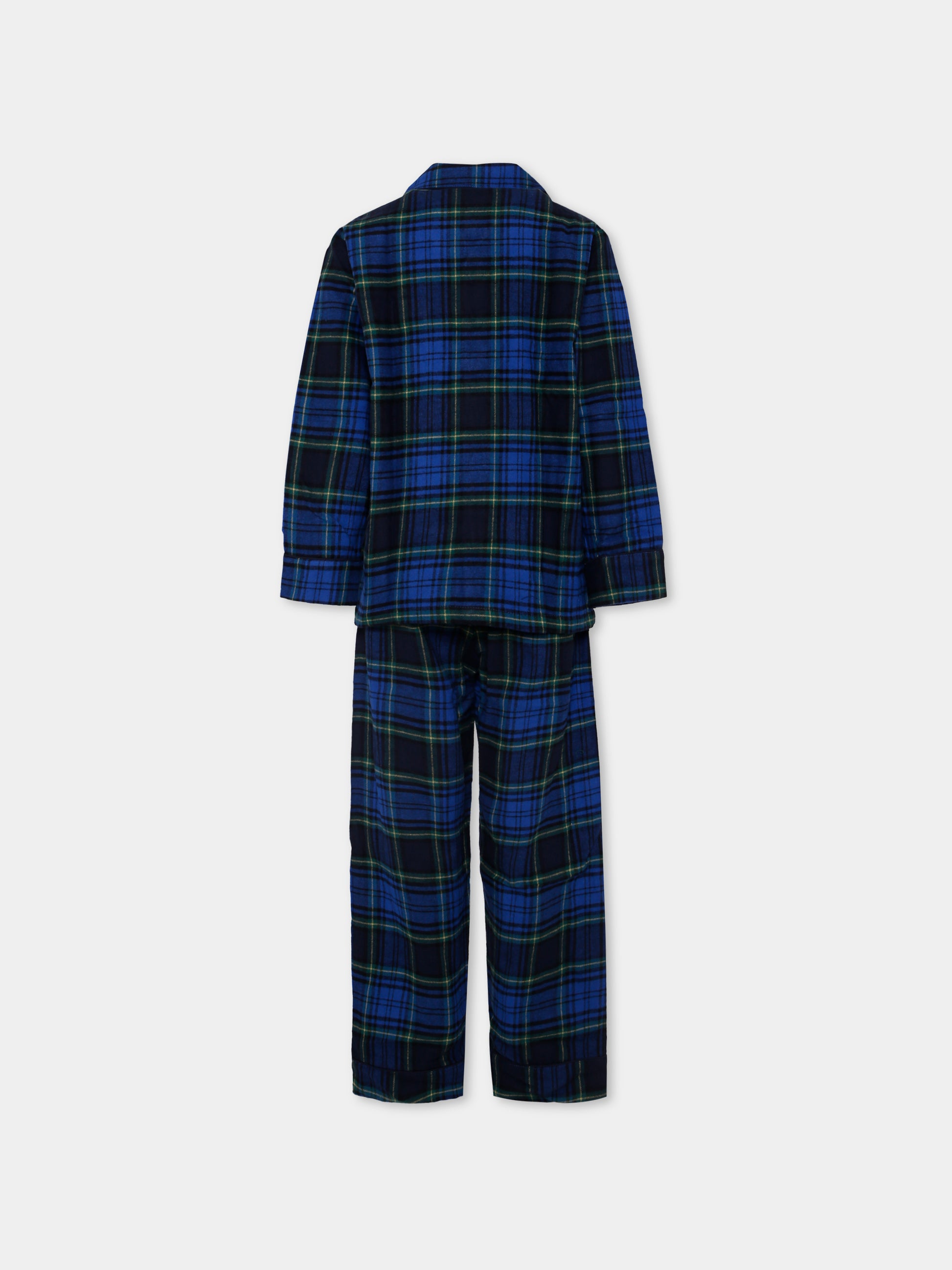 Pigiama Lex blu per bambino con stampa tartan,Molo,6W25R504 5979