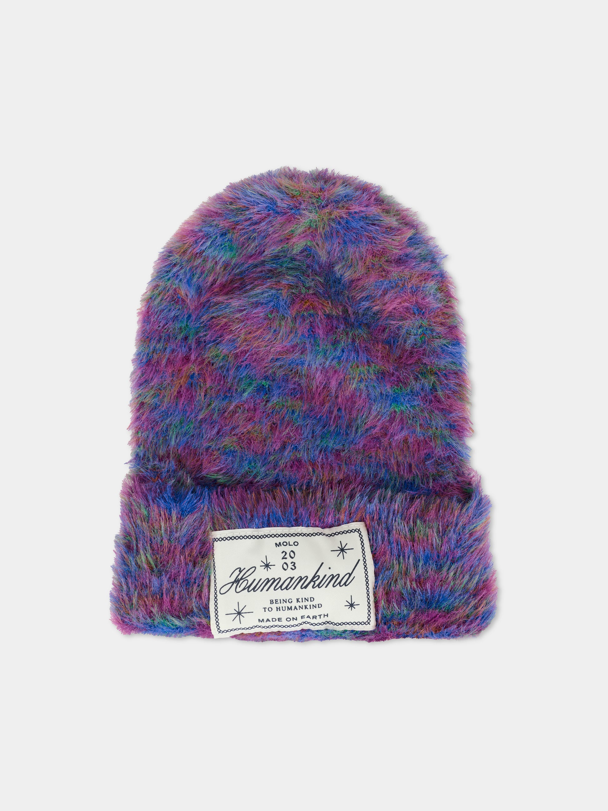 Berretto Kaia viola per bambina con patch,Molo,7W25S307 5577