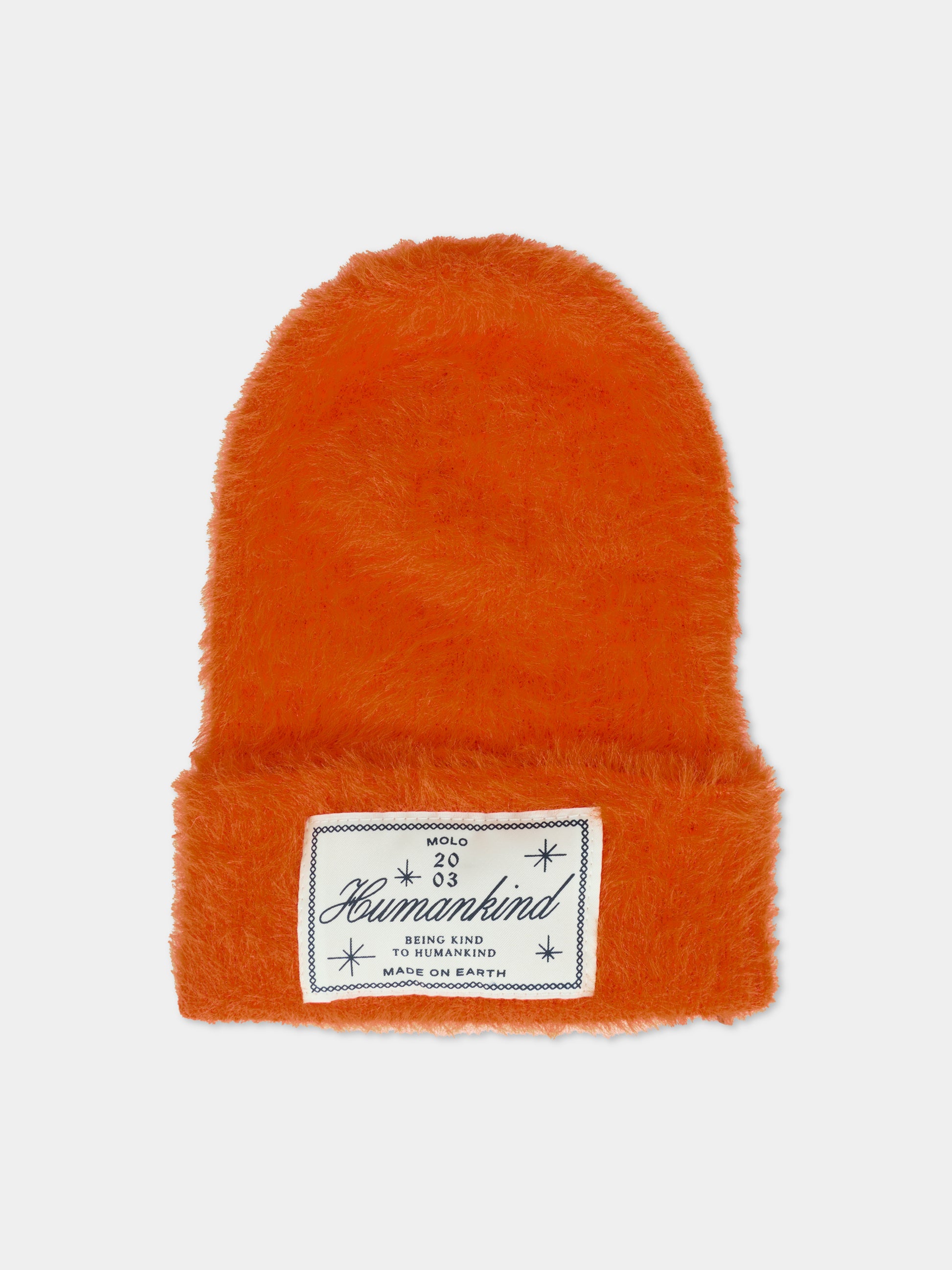 Berretto Kaia arancione per bambina con patch,Molo,7W25S307 8201