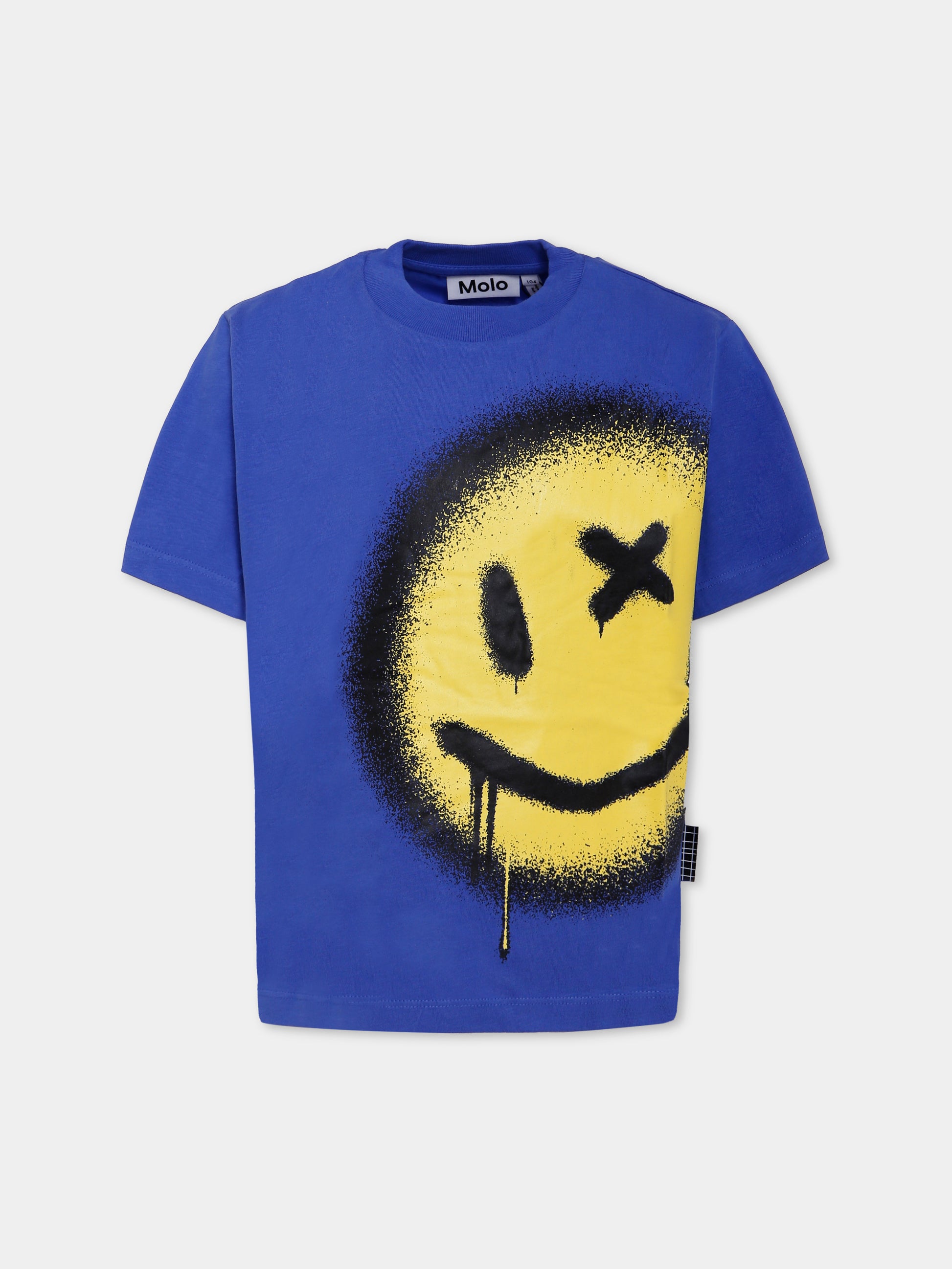 T-shirt Rodney blu per bambino con smile,Molo,1W25A205 5526