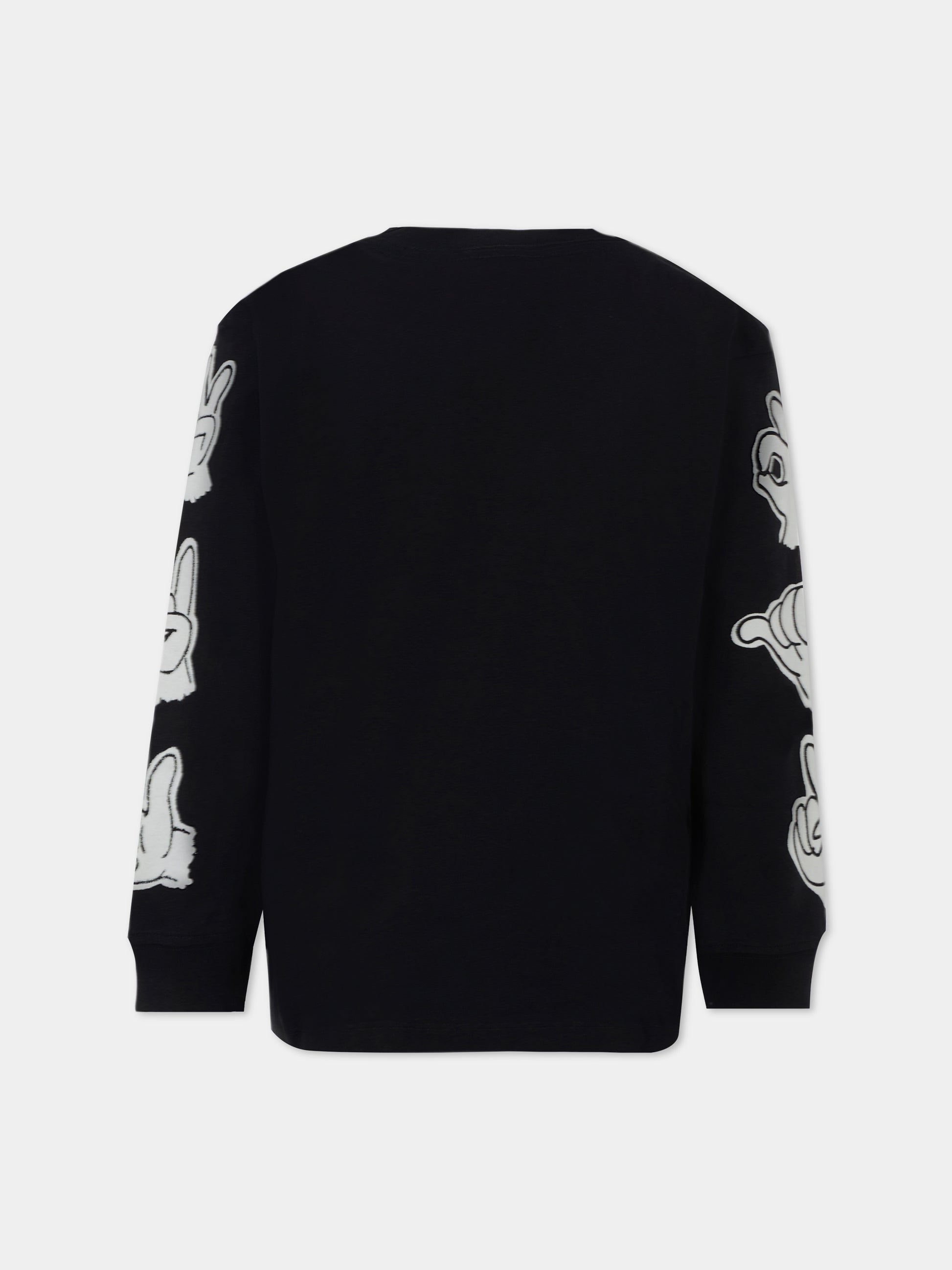 T-shirt Rube nera per bambina con mano,Molo,1W25A406 9678