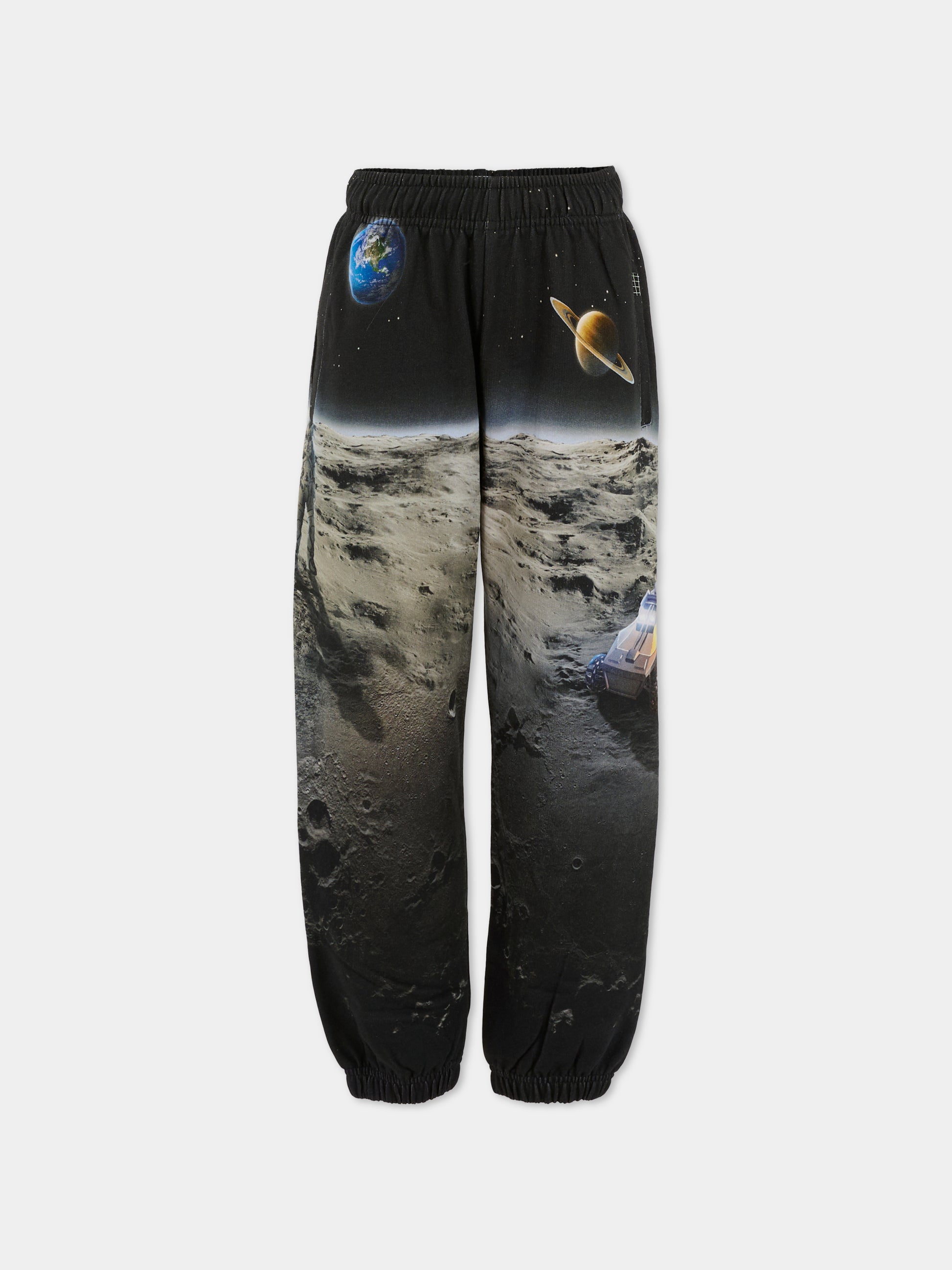 Pantaloni Allen nero per bambino con stampa spazio,Molo,1W25I208 9681