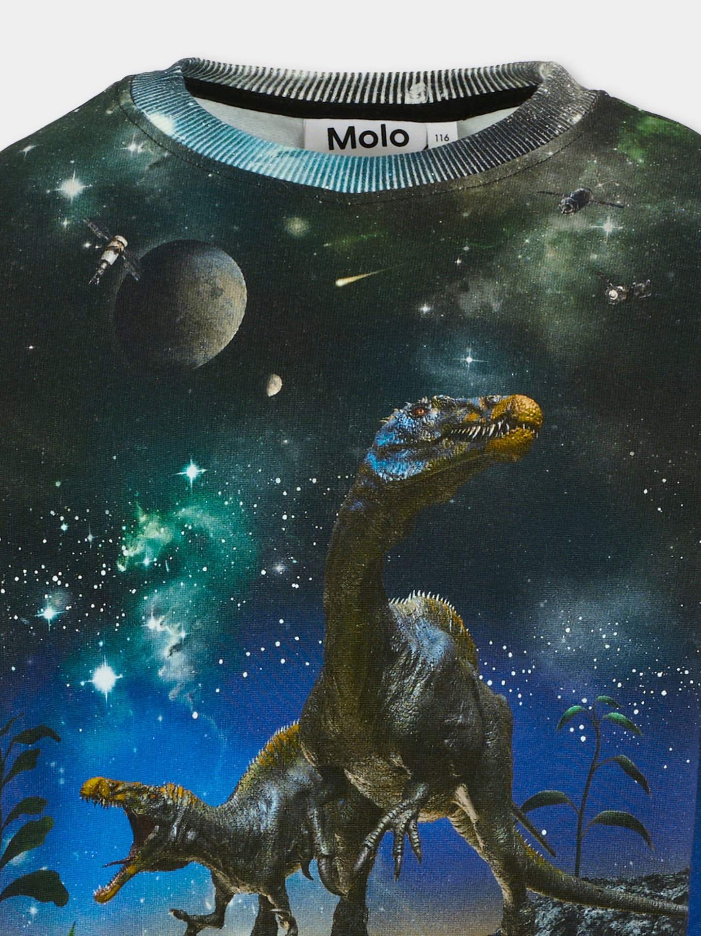 Felpa Mattis nera per bambino con dinosauro,Molo,1W25J203 4968