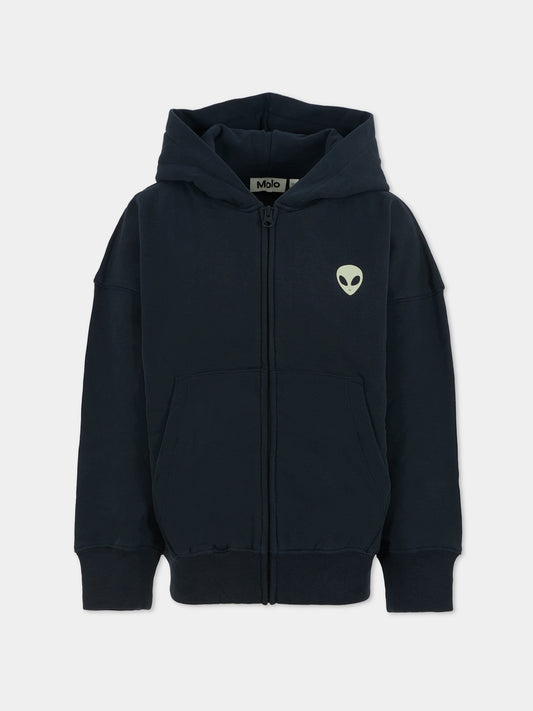 Felpa Marley blu per bambino con alieno,Molo,1W25J302 8552