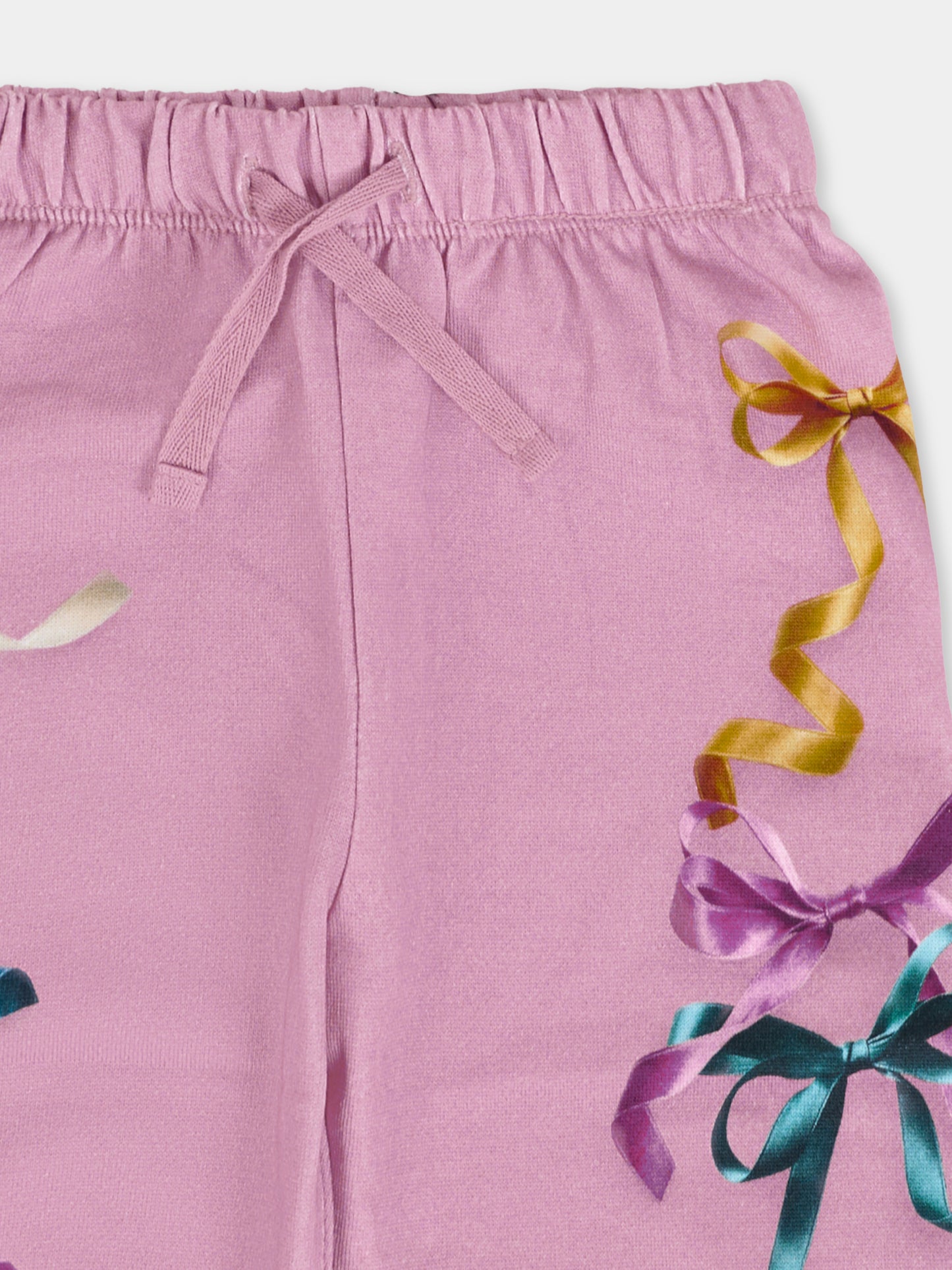 Pantaloni Simeon rosa per neonata con nastri,Molo,4W25I205 9704