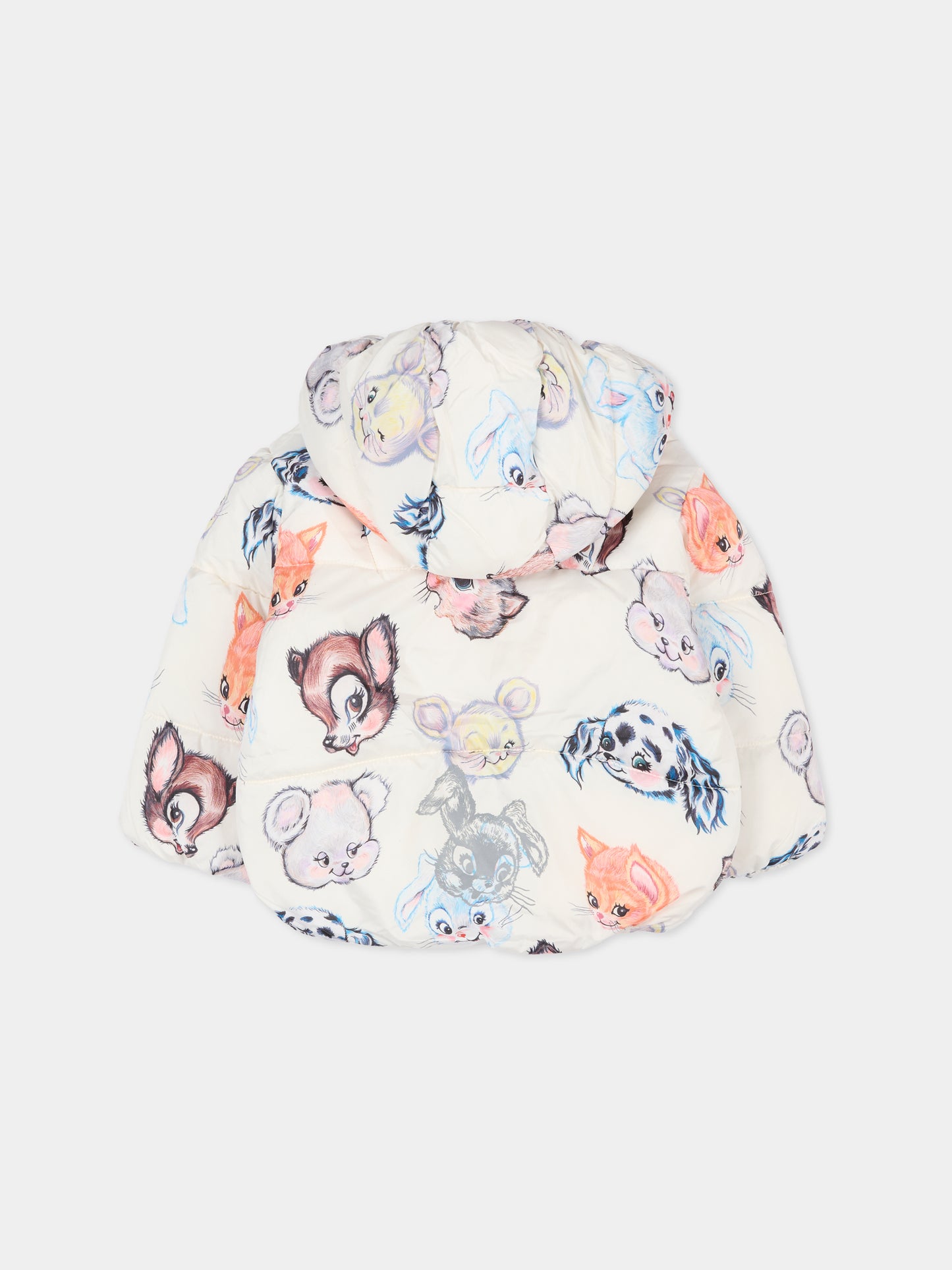 Piumino Harpo beige per neonata con stampa animali,Molo,5W25M318 9437