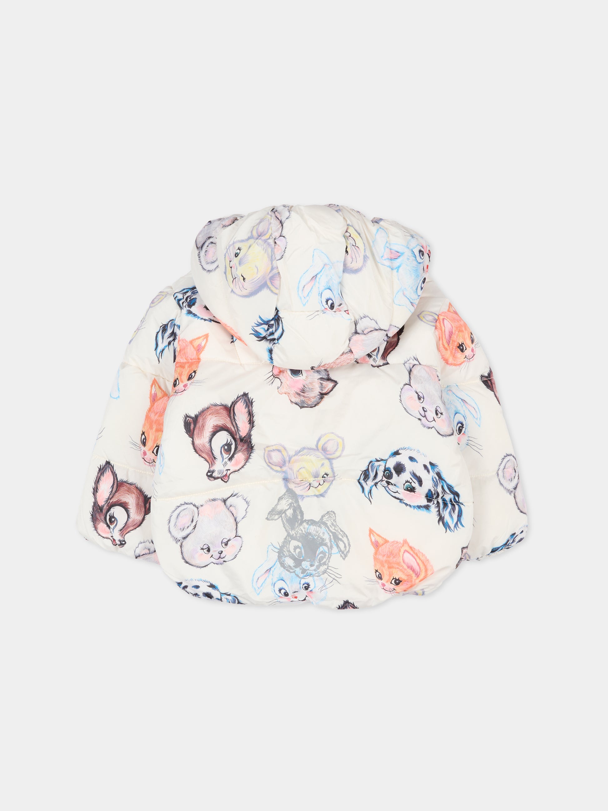 Piumino Harpo beige per neonata con stampa animali,Molo,5W25M318 9437