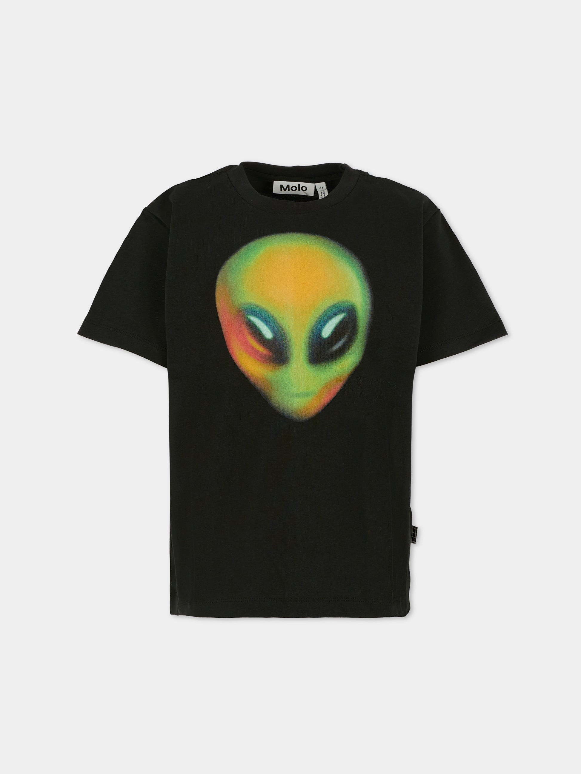 T-shirt Rodney nera per bambino con alieno,Molo,6W25A204 9628