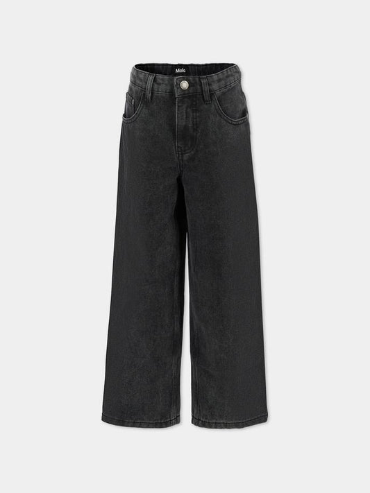 Jeans Aiden neri per bambini con logo,Molo,6W25I106 1866