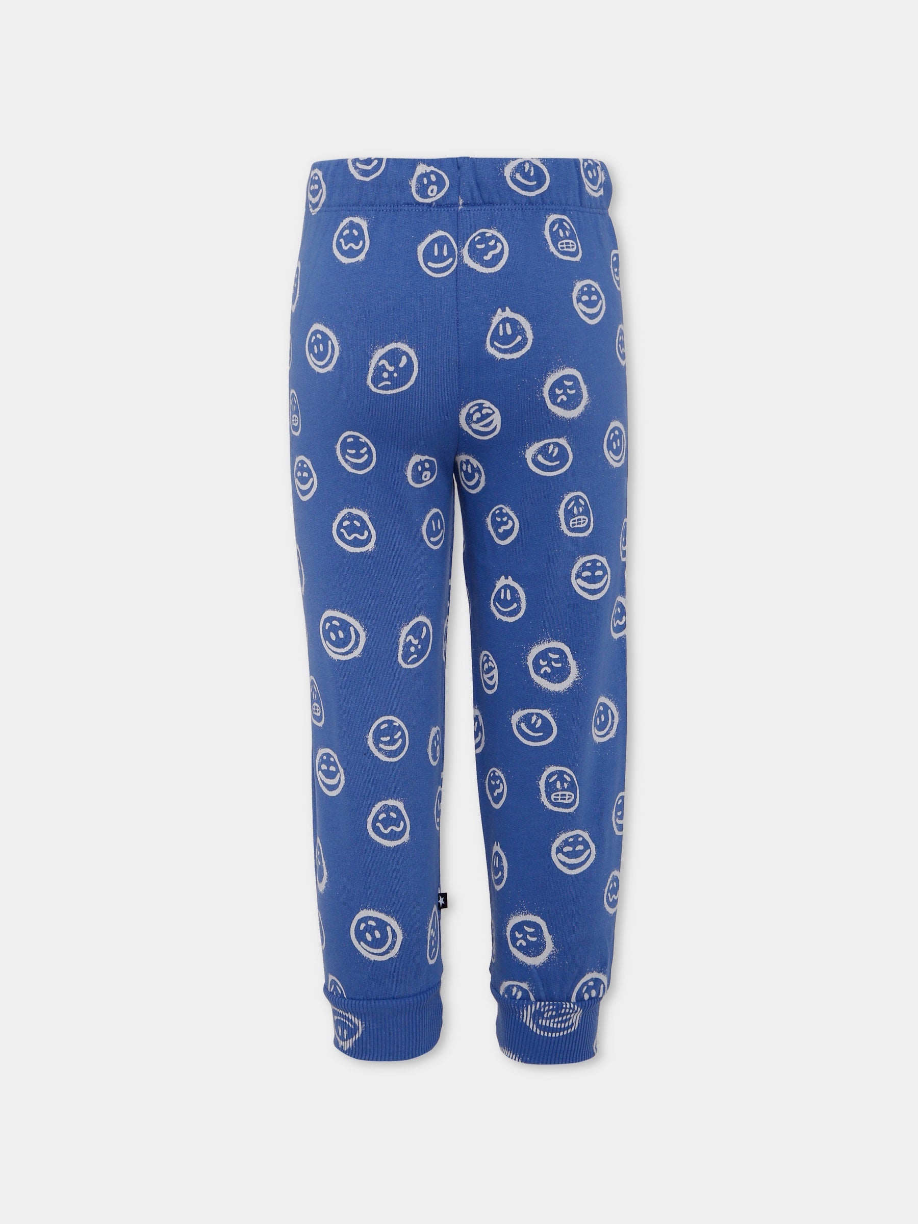 Pantaloni Simeon blu per bambino con smile all over,Molo,6W25I203 9405