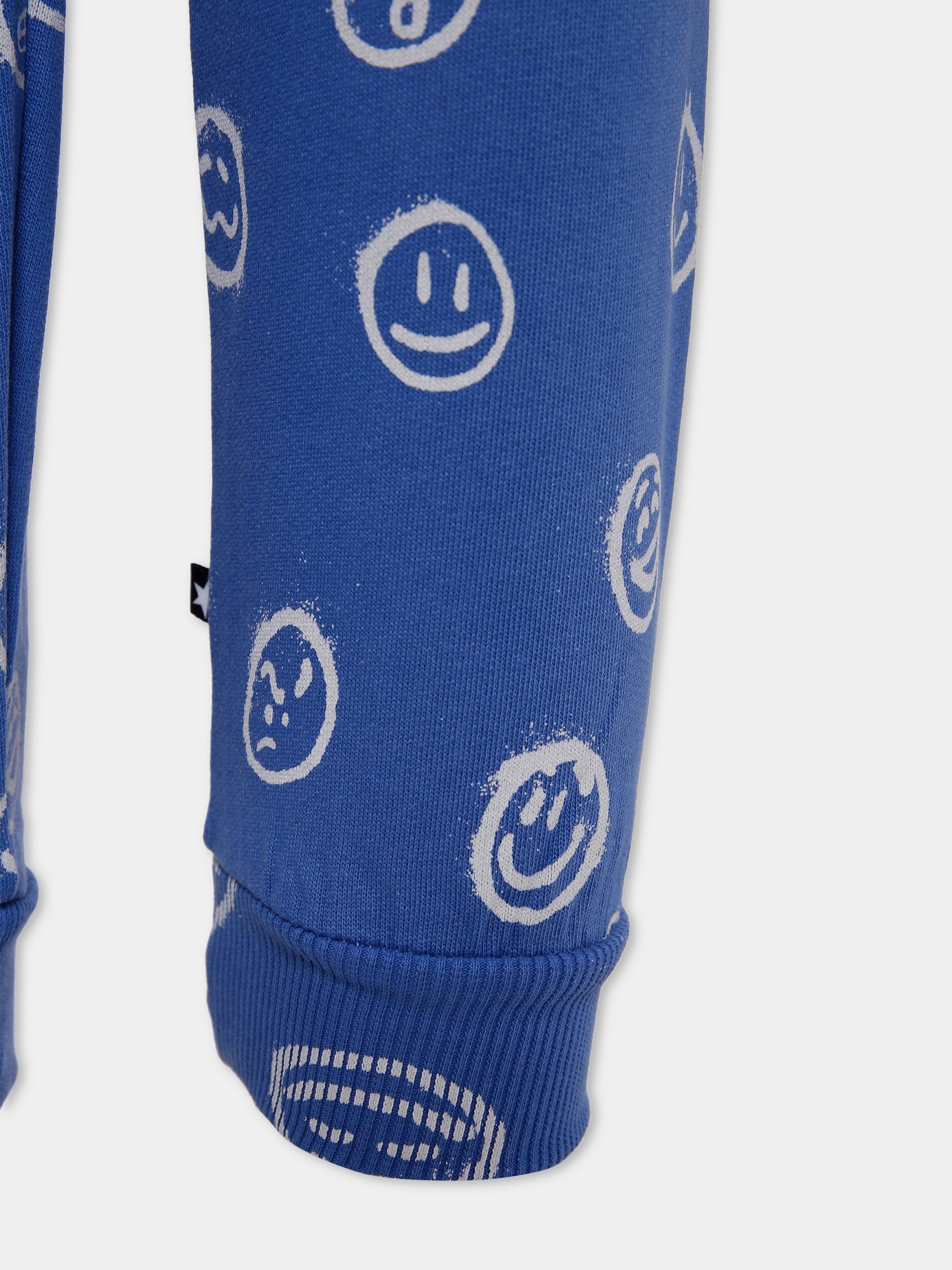 Pantaloni Simeon blu per bambino con smile all over,Molo,6W25I203 9405