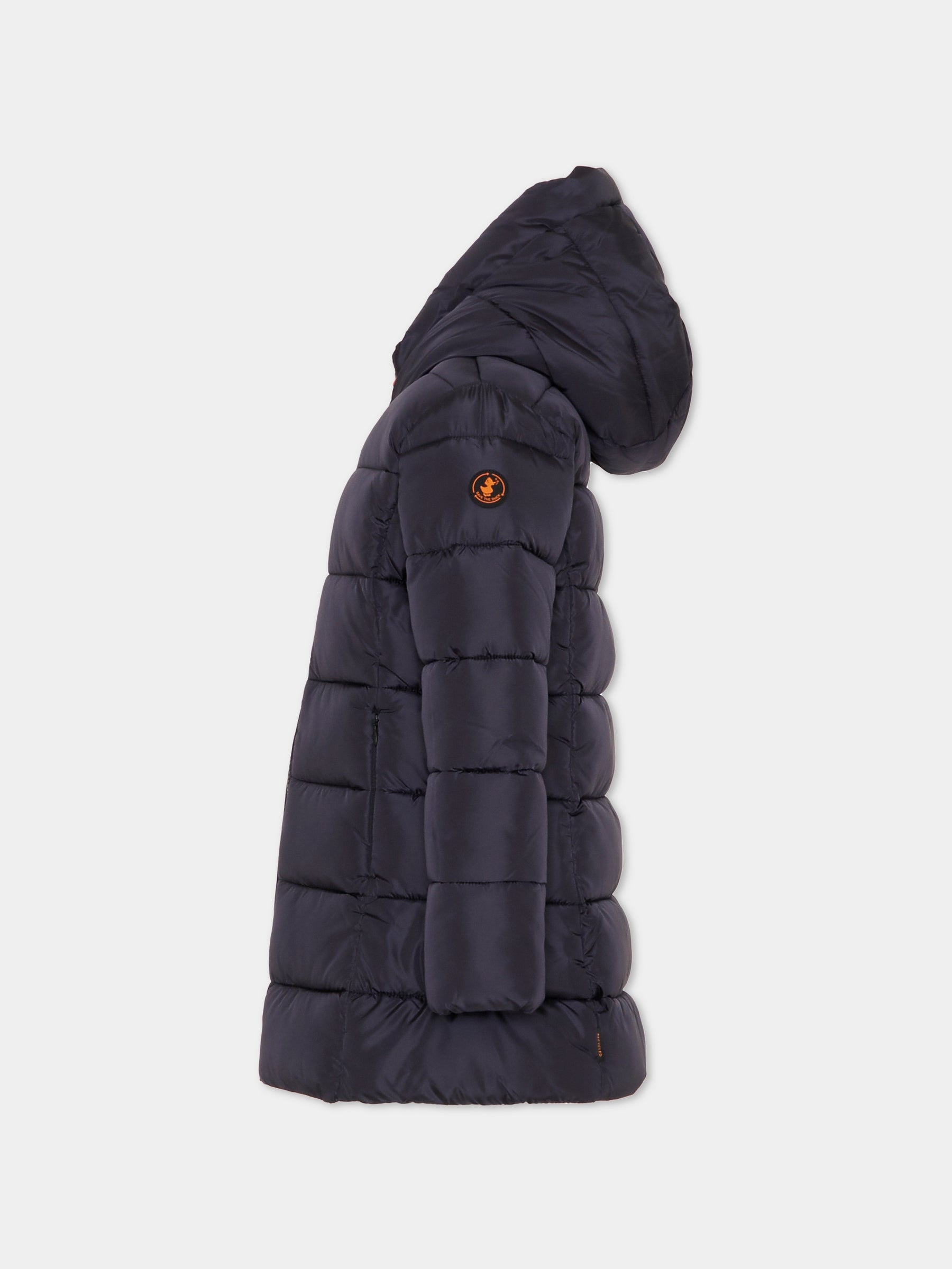 Piumino Ginny blu per bambina con logo,Save The Duck Kids,J43110G MEGA21 10000