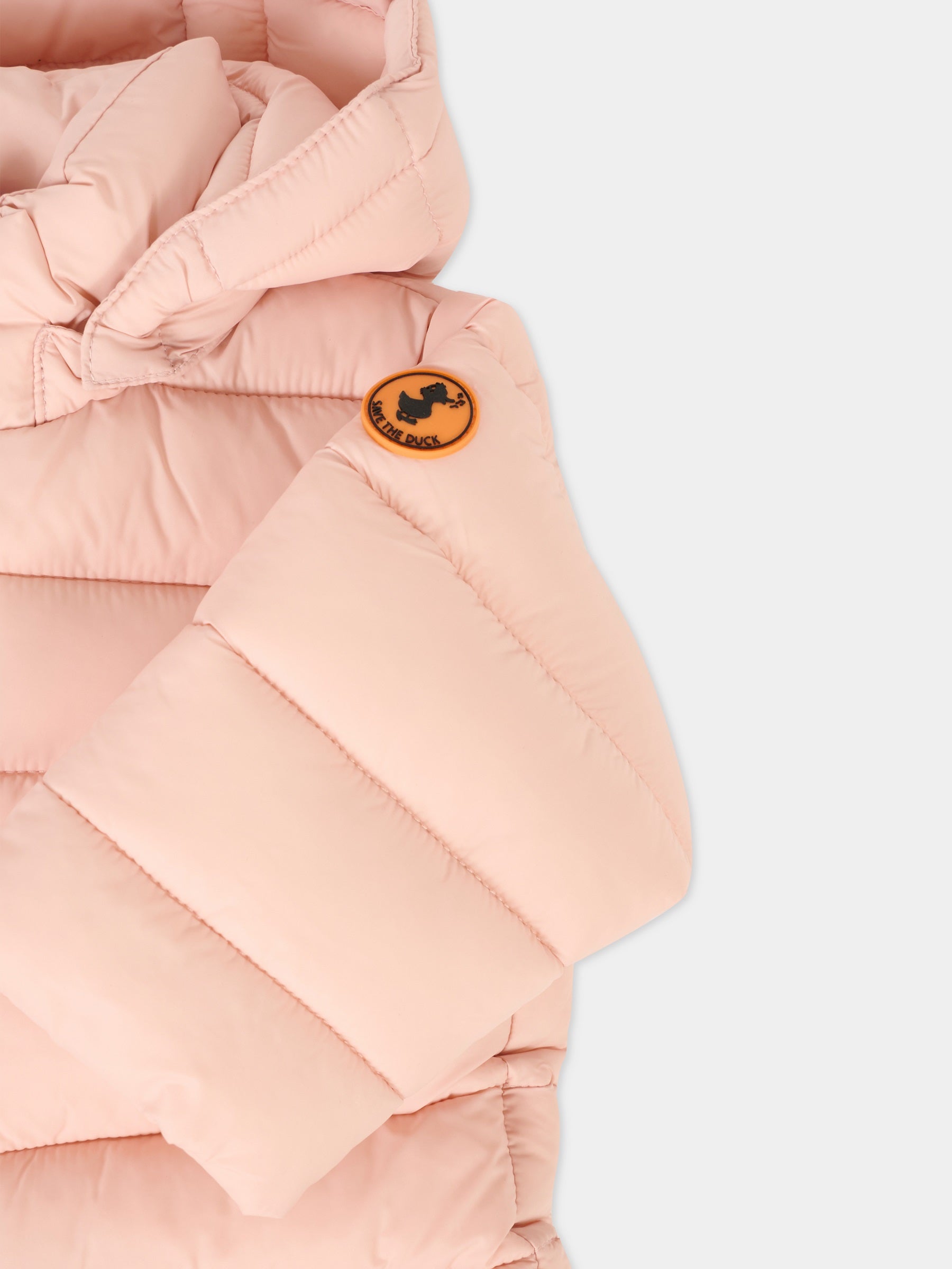 Piumino Storm rosa per neonata con logo,Save The Duck Kids,I30002X GIGA21 80007
