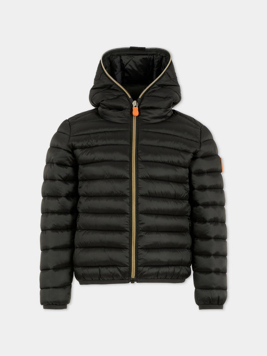 Piumino Iris nero per bambina con logo,Save The Duck Kids,J32310G IRIS21 10000