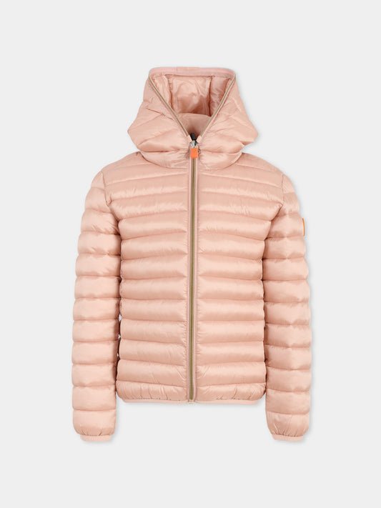 Piumino Iris rosa per bambina con logo,Save The Duck Kids,J32310G IRIS21 80043