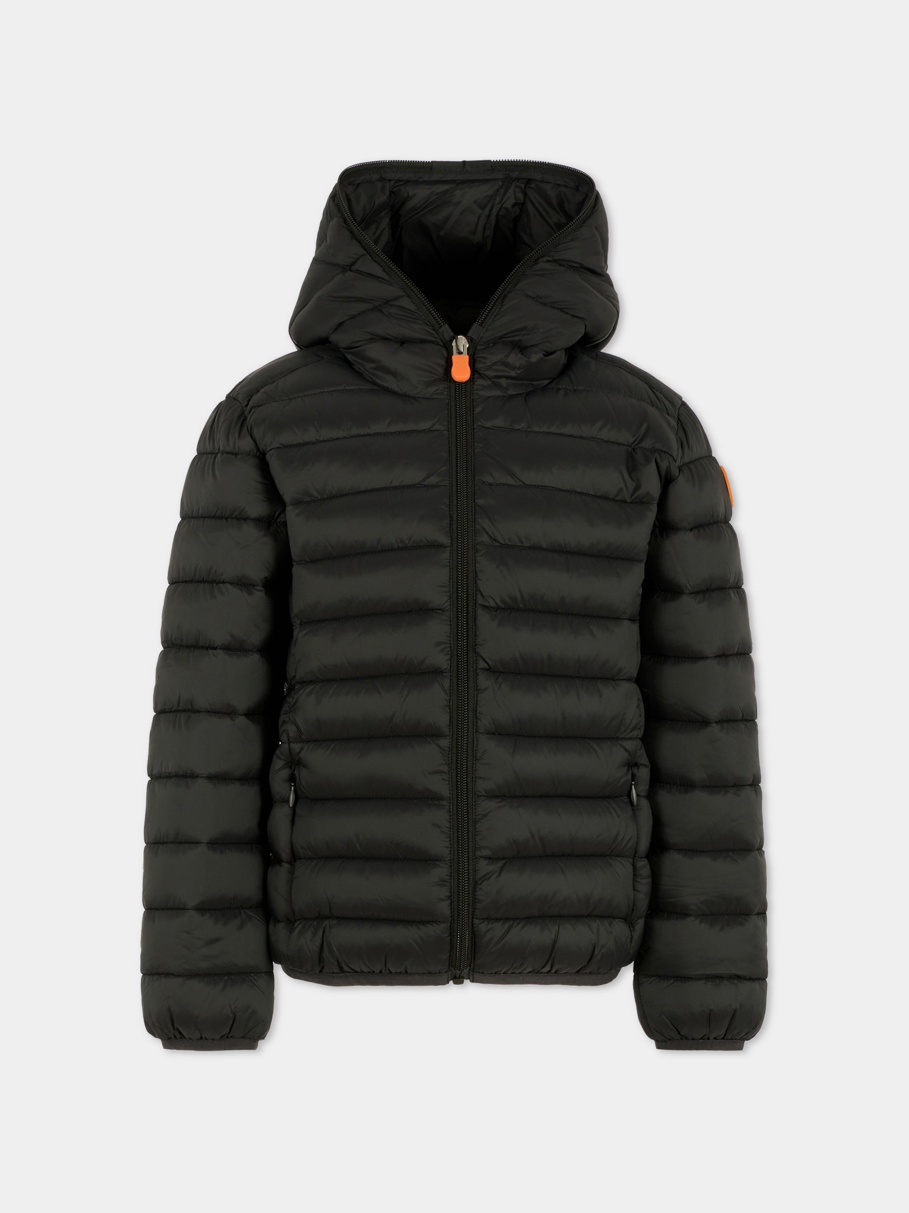 Piumino Dony nero per bambino con logo,Save The Duck Kids,J30650B GIGA21 10000