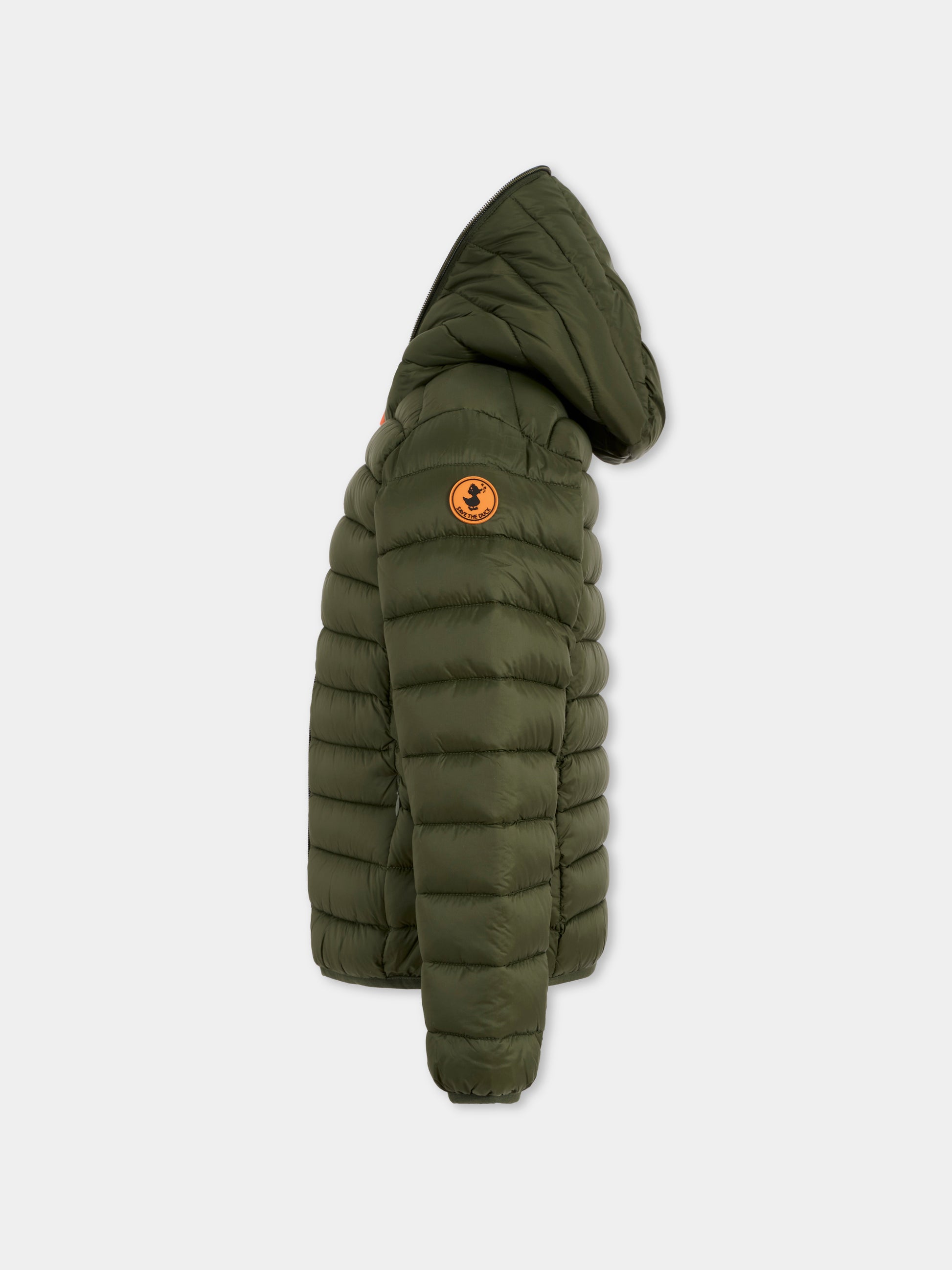 Piumino Dony verde per bambino con logo,Save The Duck Kids,J30650B GIGA21 50071
