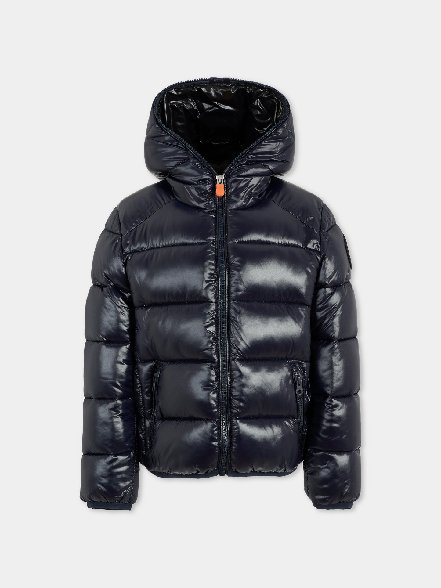 Piumino Artie blu per bambino con logo,Save The Duck Kids,J31280B LOVE21 90010