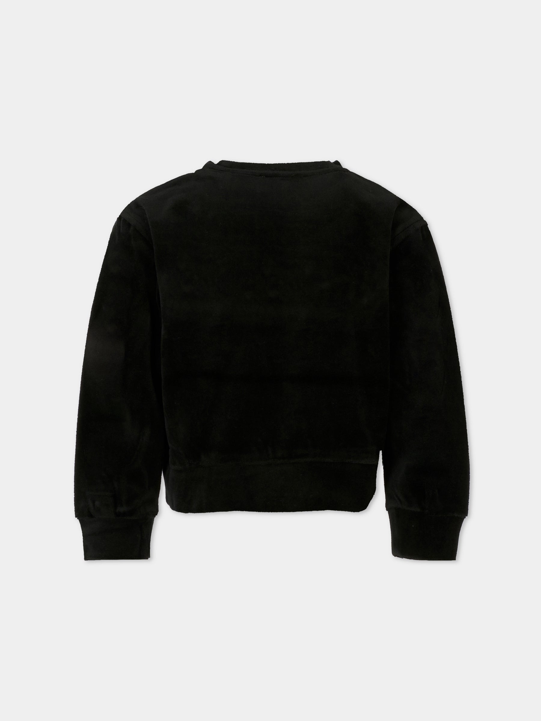 Felpa nera per bambina con logo,Sonia Rykiel Paris,A00343 09B