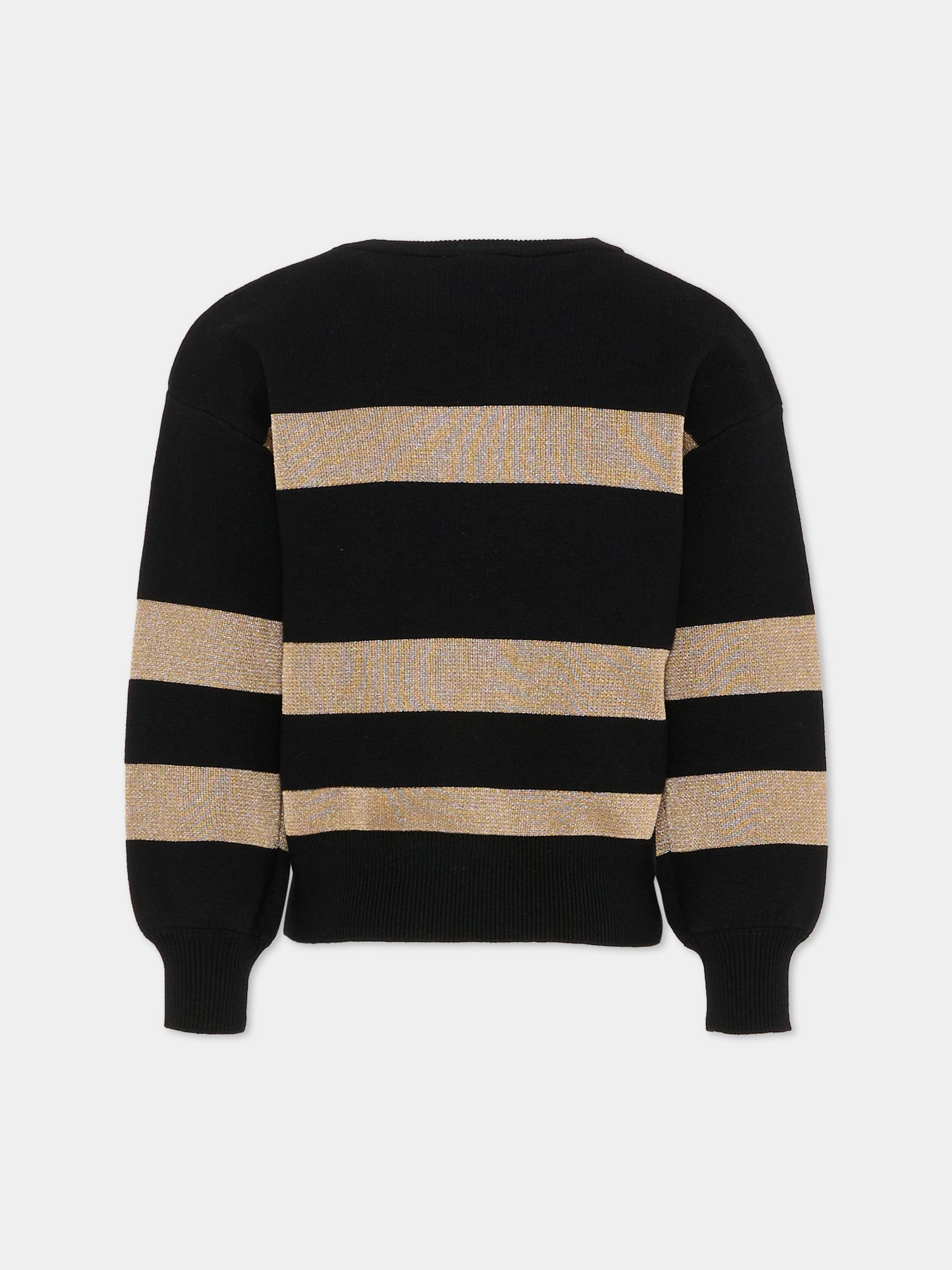 Maglione nero per bambina con logo,Sonia Rykiel Paris,A00349 M22