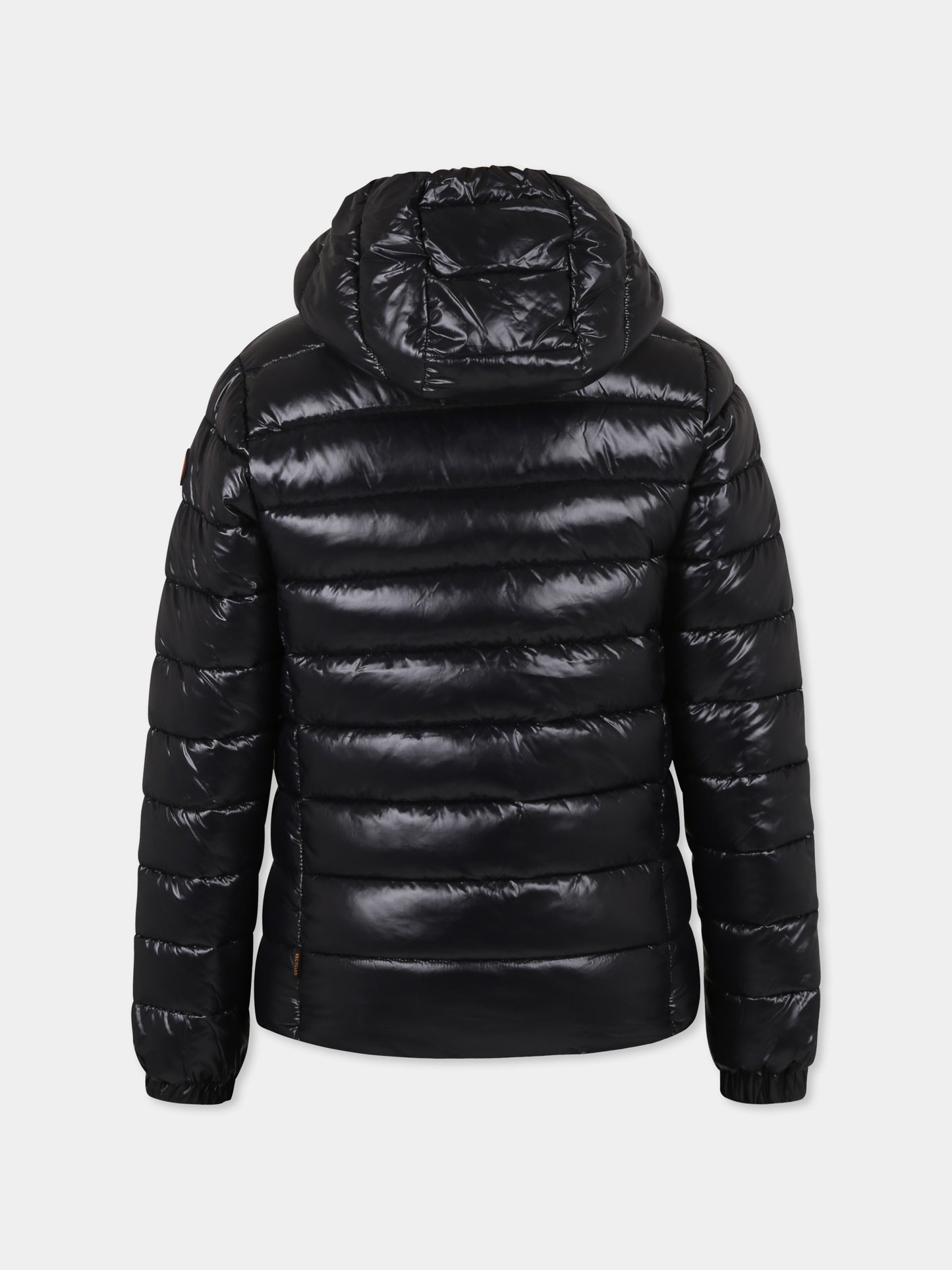 Piumino nero Niles per bambina con logo,Save The Duck Kids,J31653B LOVE19 10000