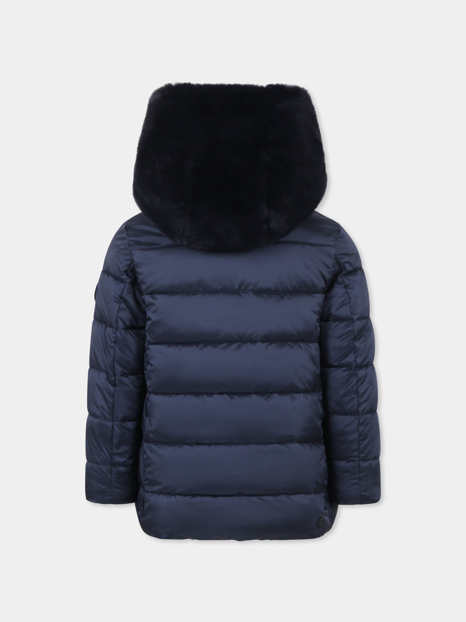 Piumino Faye blu per bambina con logo,Save The Duck Kids,J40280G JADE19 90064